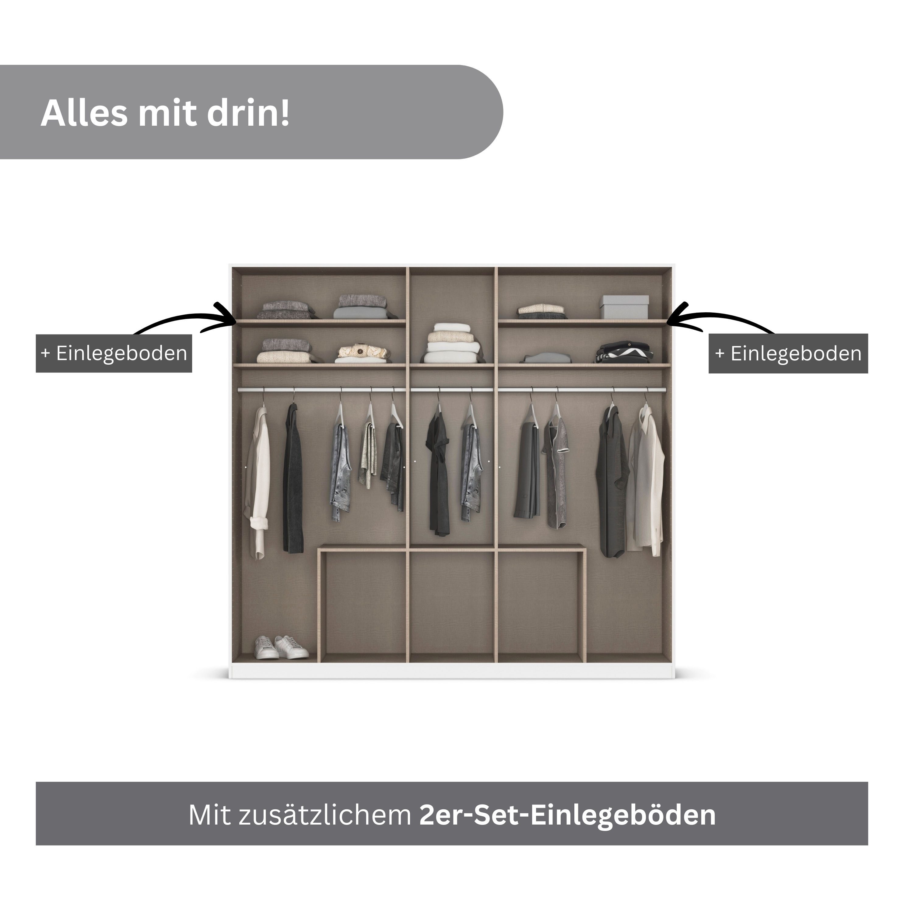rauch Draaideurkast Kledingkast kast garderobe AGORDO met decor- of hoogglansfront