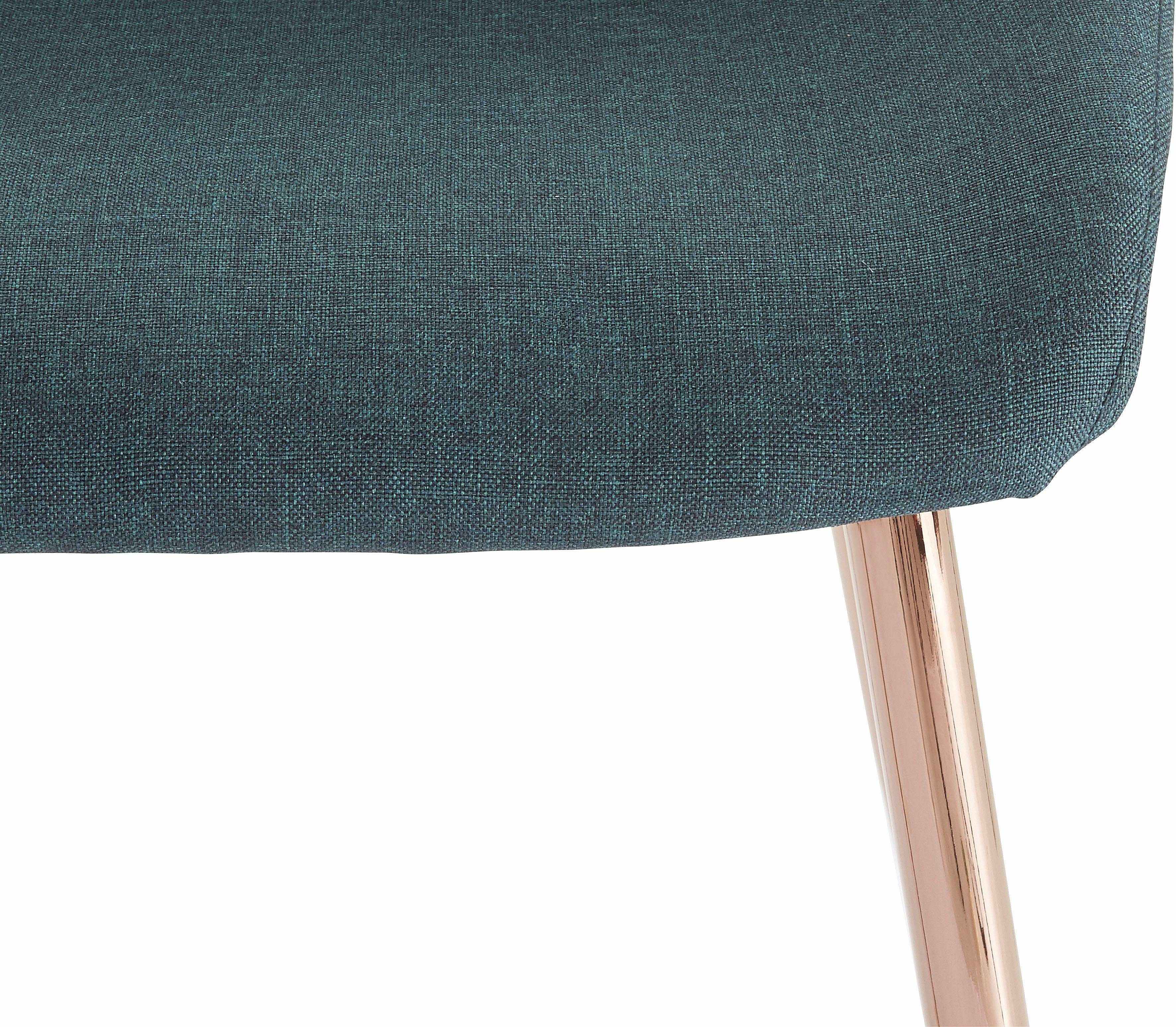 INOSIGN Eetkamerstoel Ayla Bekleding in weefstof, metalen frame koperkleur (set, 2 stuks)