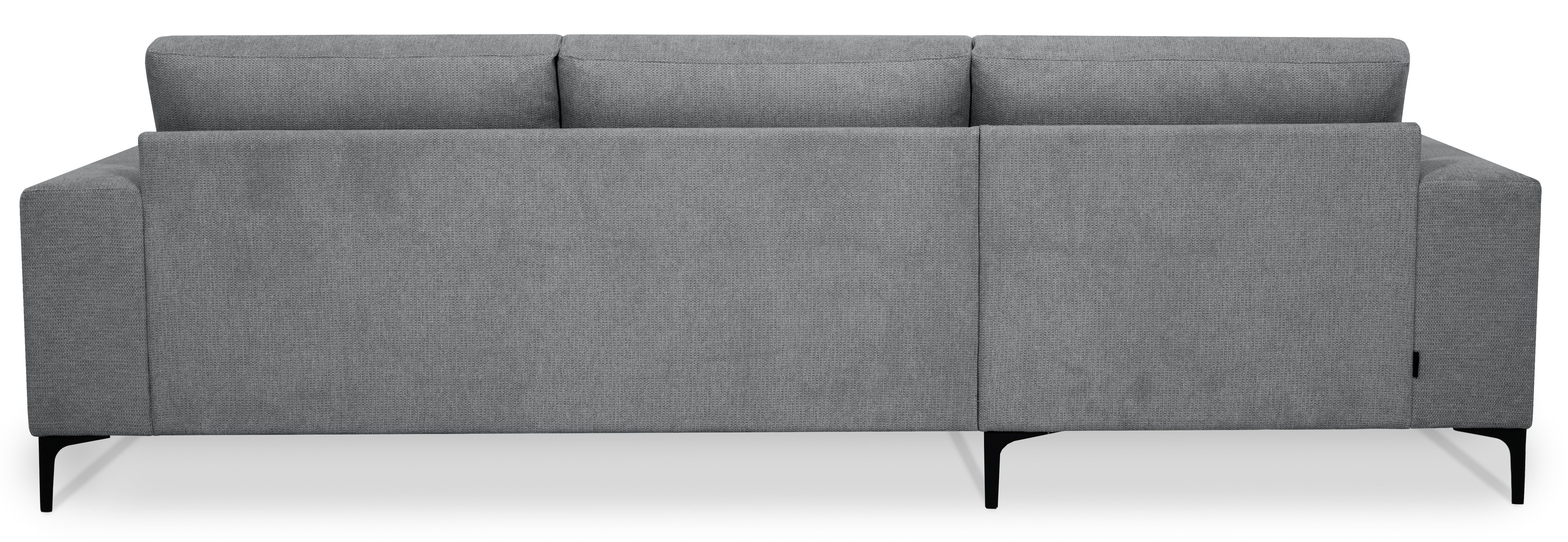 Places of Style Hoekbank Xander, L-model, Breedte 280 cm, soft-touch chenille, zwarte metalen voeten