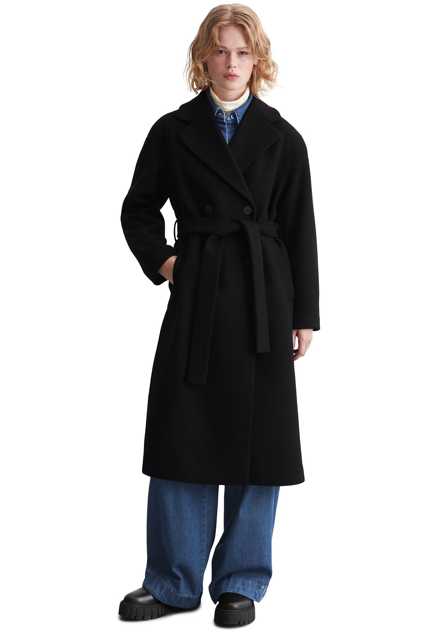 Marc O'Polo DENIM Winterjas met split achter en afneembare riem
