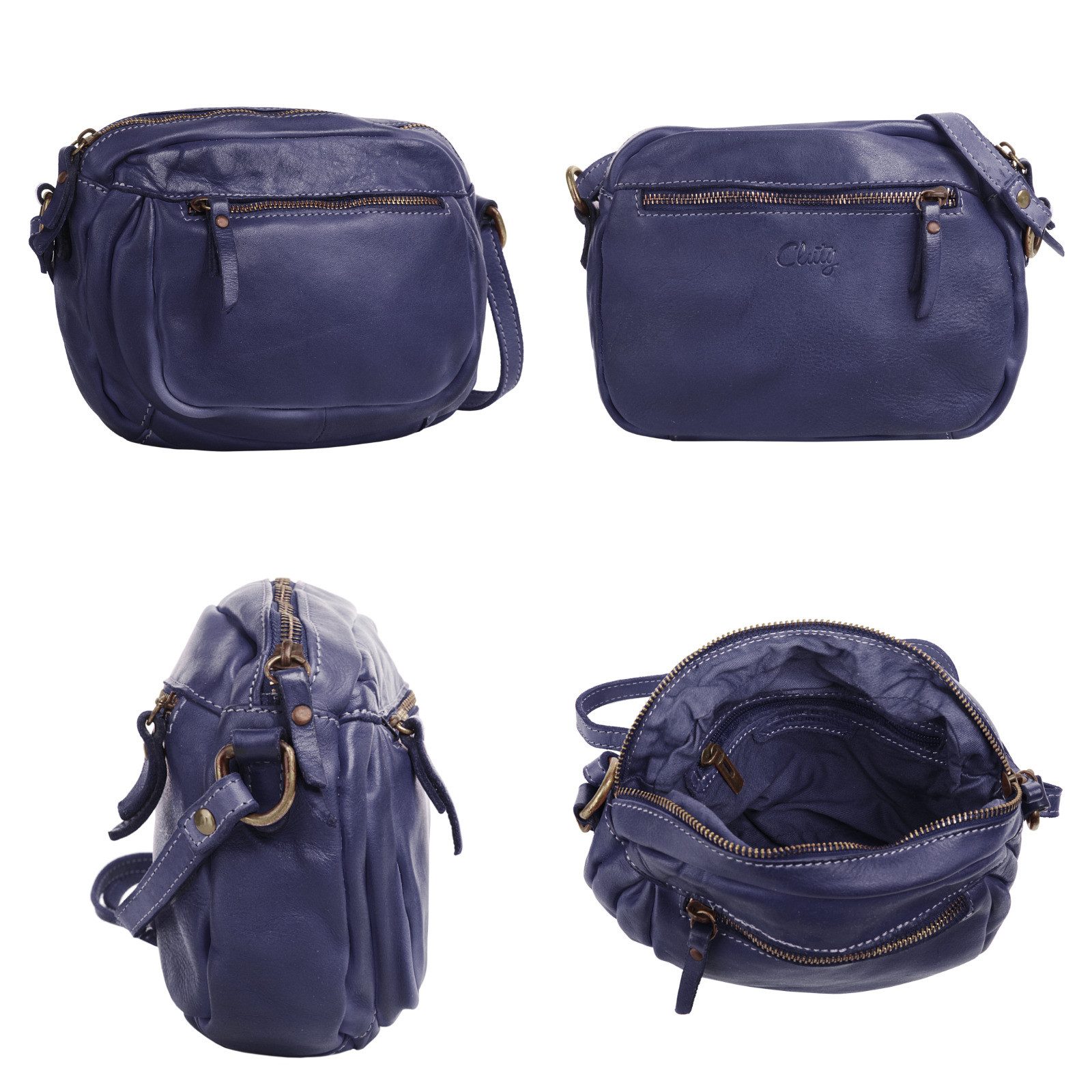 Cluty Schoudertas echt leer, made in italy