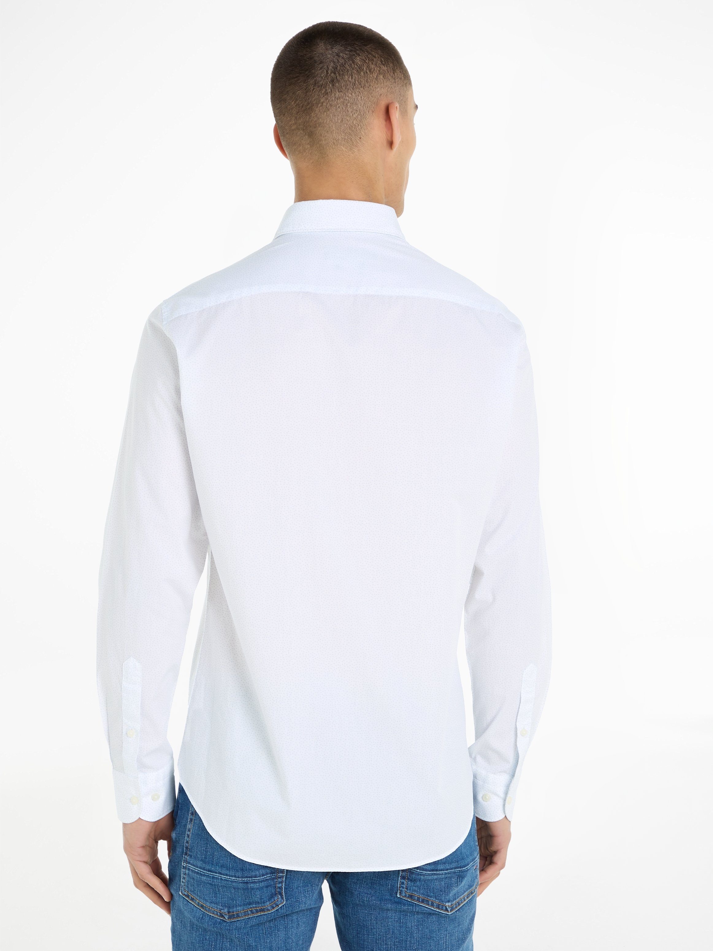 Tommy Hilfiger Overhemd met lange mouwen CL W-TILE PRINT RF SHIRT met subtiele labelvlag op de borst