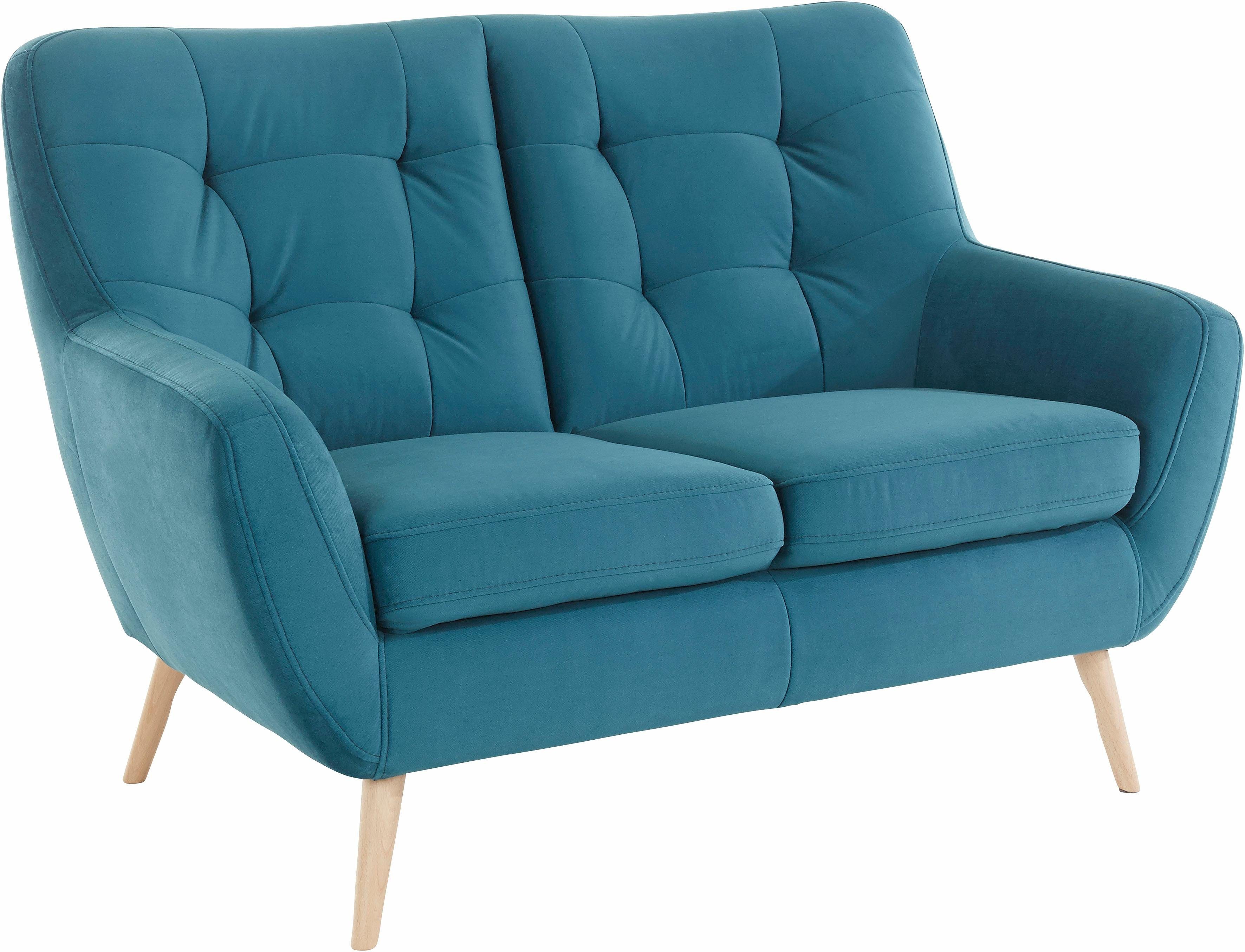 exxpo - sofa fashion 2-zitsbank Scandi, comfortabel, verfijnde rugkussens voor meer zitcomfort actuele kleuren in hoogwaardige bekledingskwaliteiten,