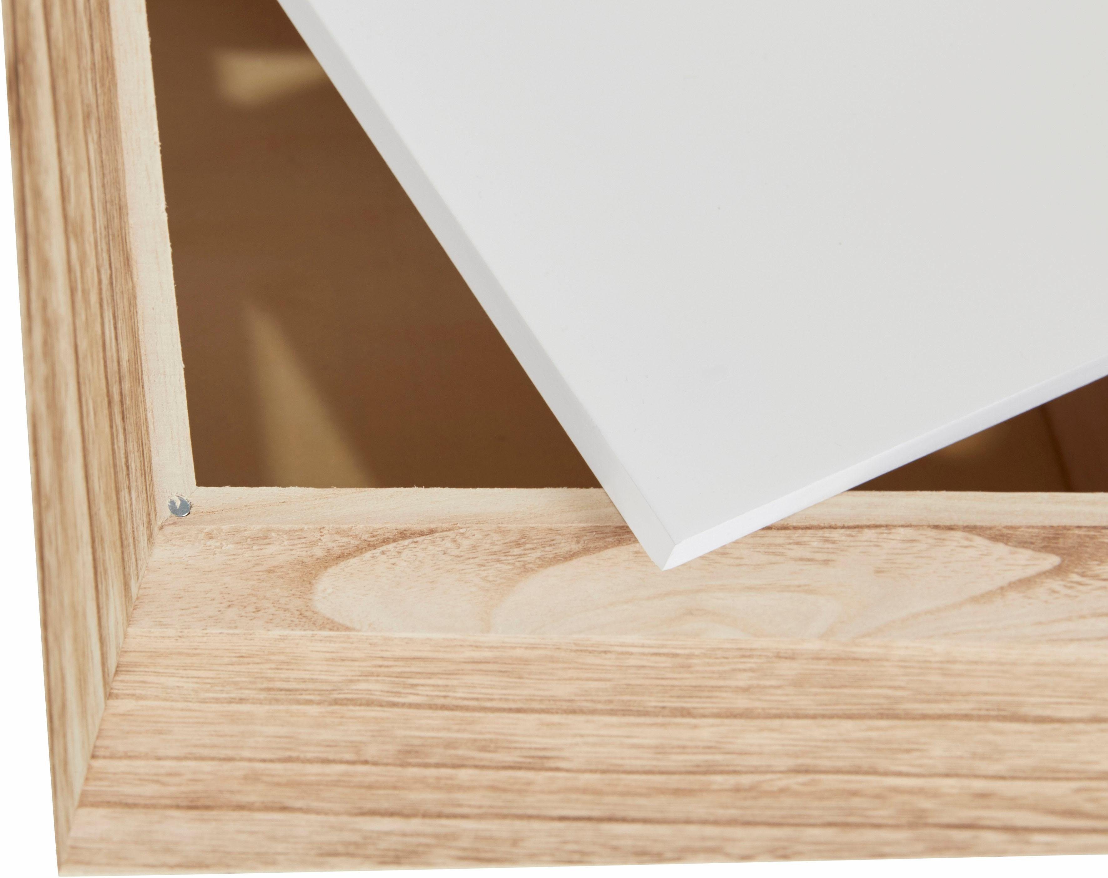 Zeller Present Opbergbox set van 3, hout, wit / naturel