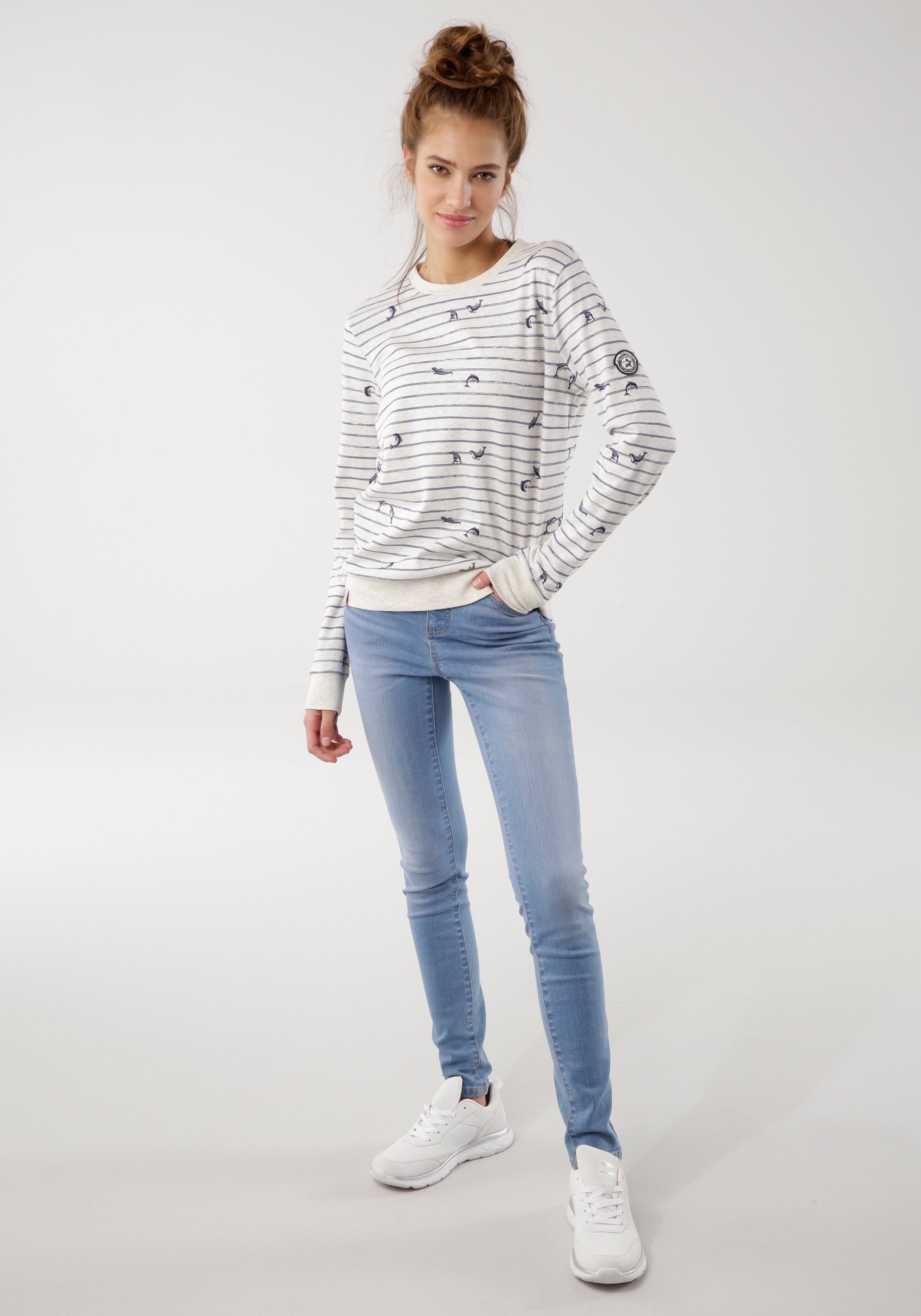 KangaROOS Sweatshirt Lange mouwen, figuurvolgende snit, ronde hals