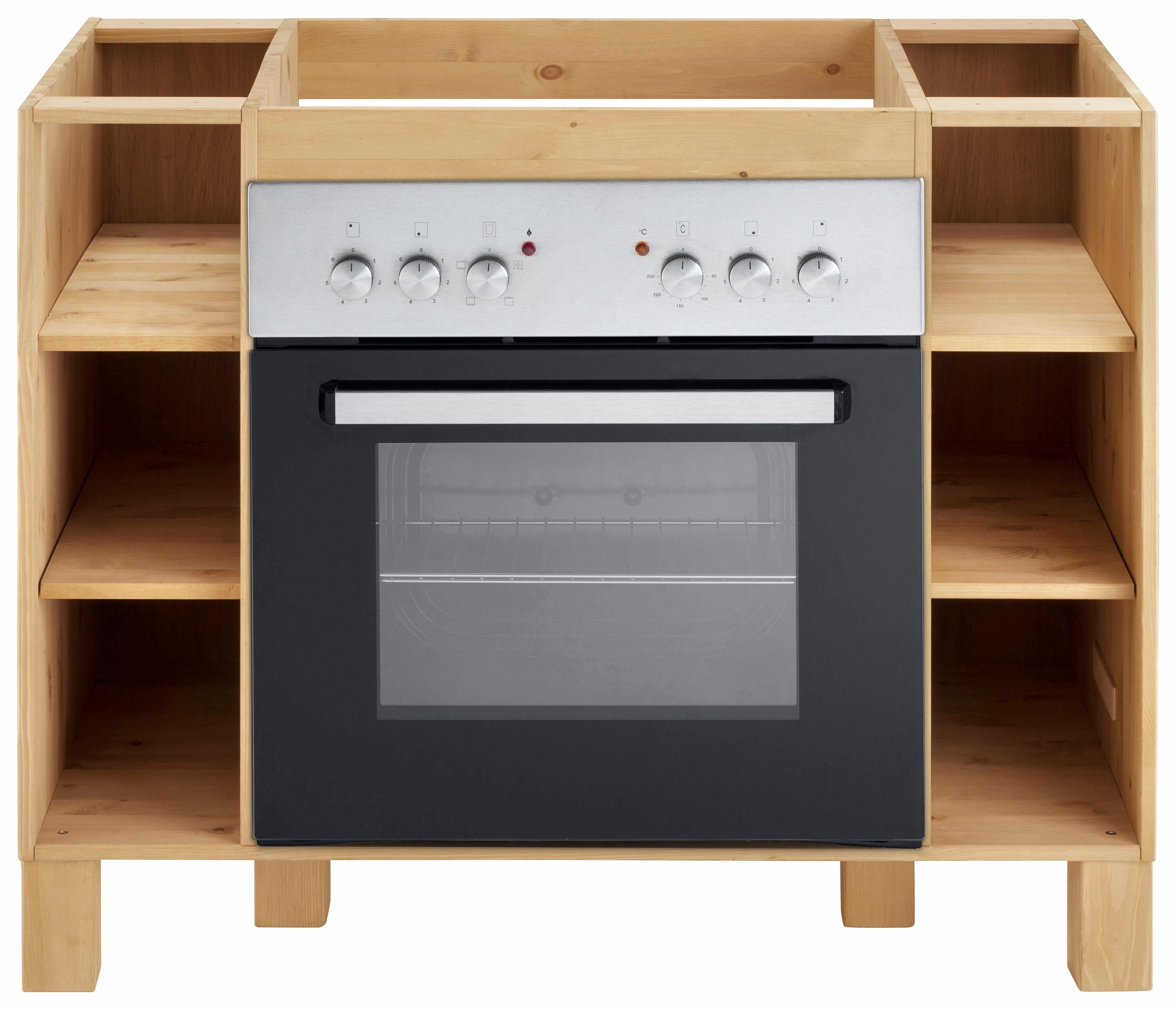 Home affaire Ombouwkast voor oven Oslo 100 cm breed, van massief grenen, zonder werkblad, met 6 vakken