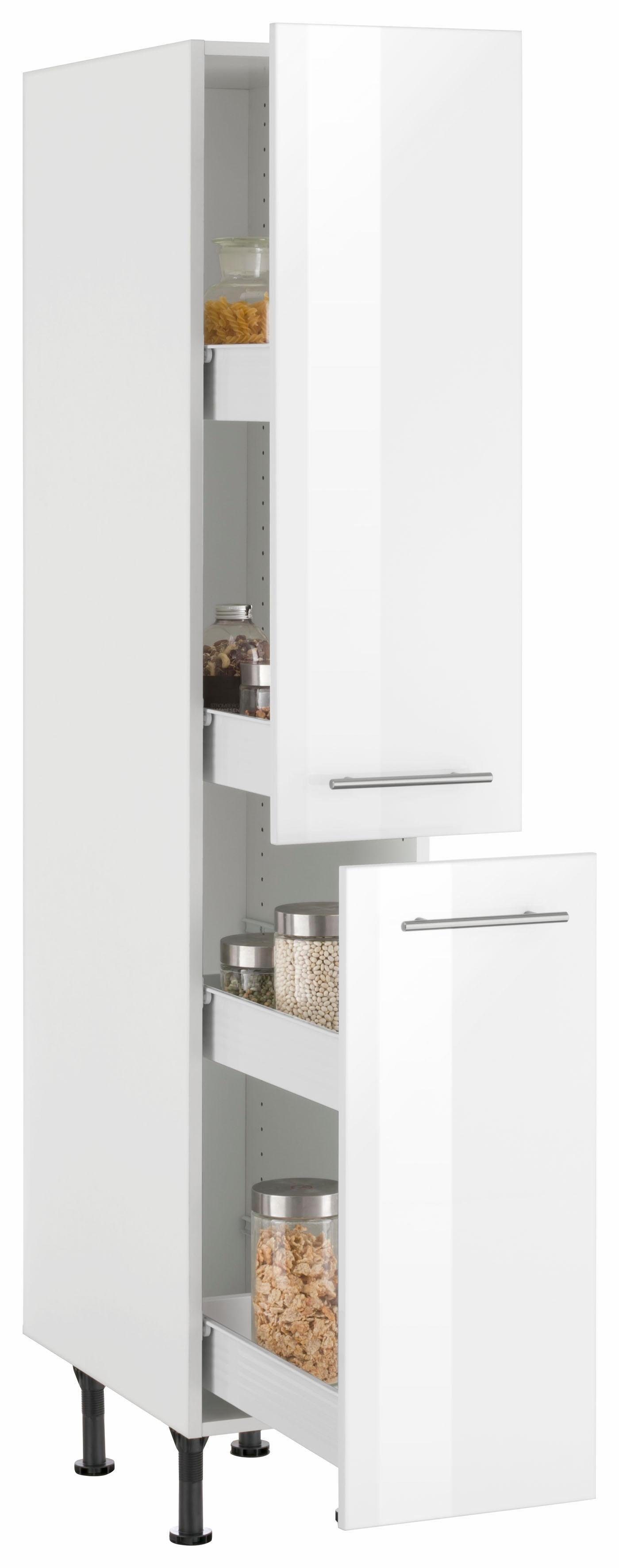 OPTIFIT Apothekerskast Bern 30 cm breed, 176 cm hoog, in hoogte verstelbare stelpootjes, metalen grepen
