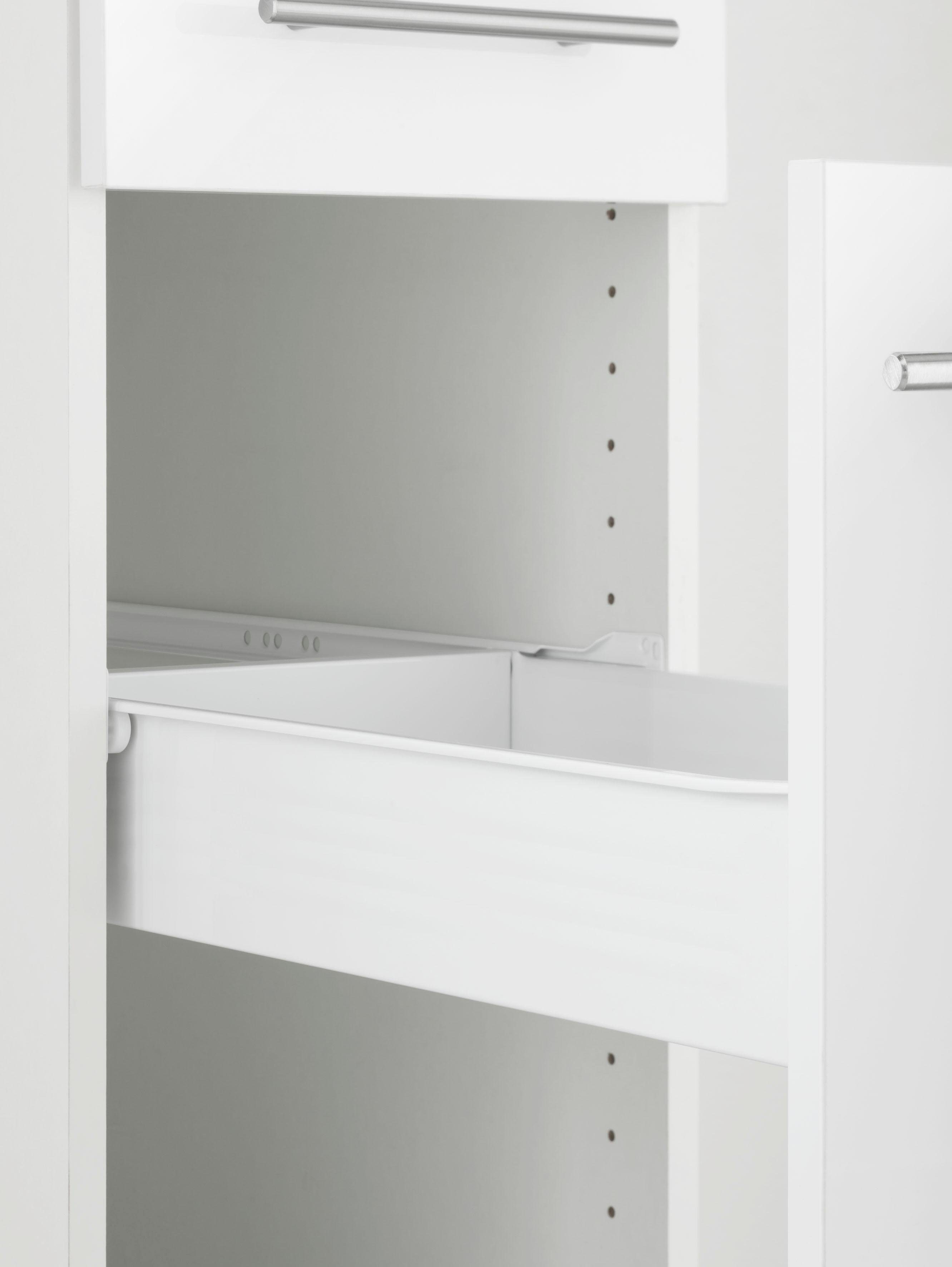 OPTIFIT Apothekerskast Bern 30 cm breed, 176 cm hoog, in hoogte verstelbare stelpootjes, metalen grepen