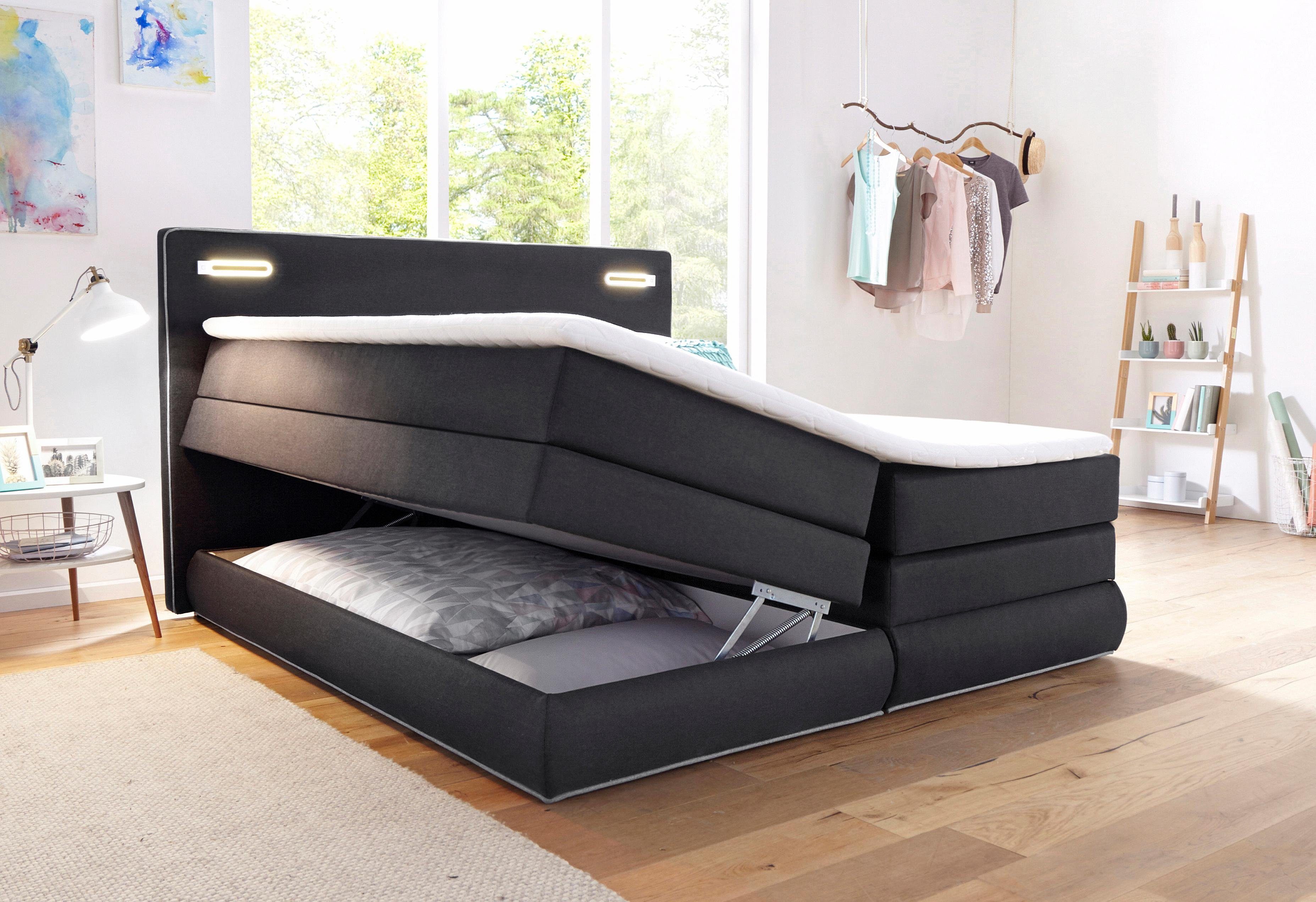 COLLECTION AB Boxspring Ninoni incl. bedlade, topper en optioneel met led-verlichting