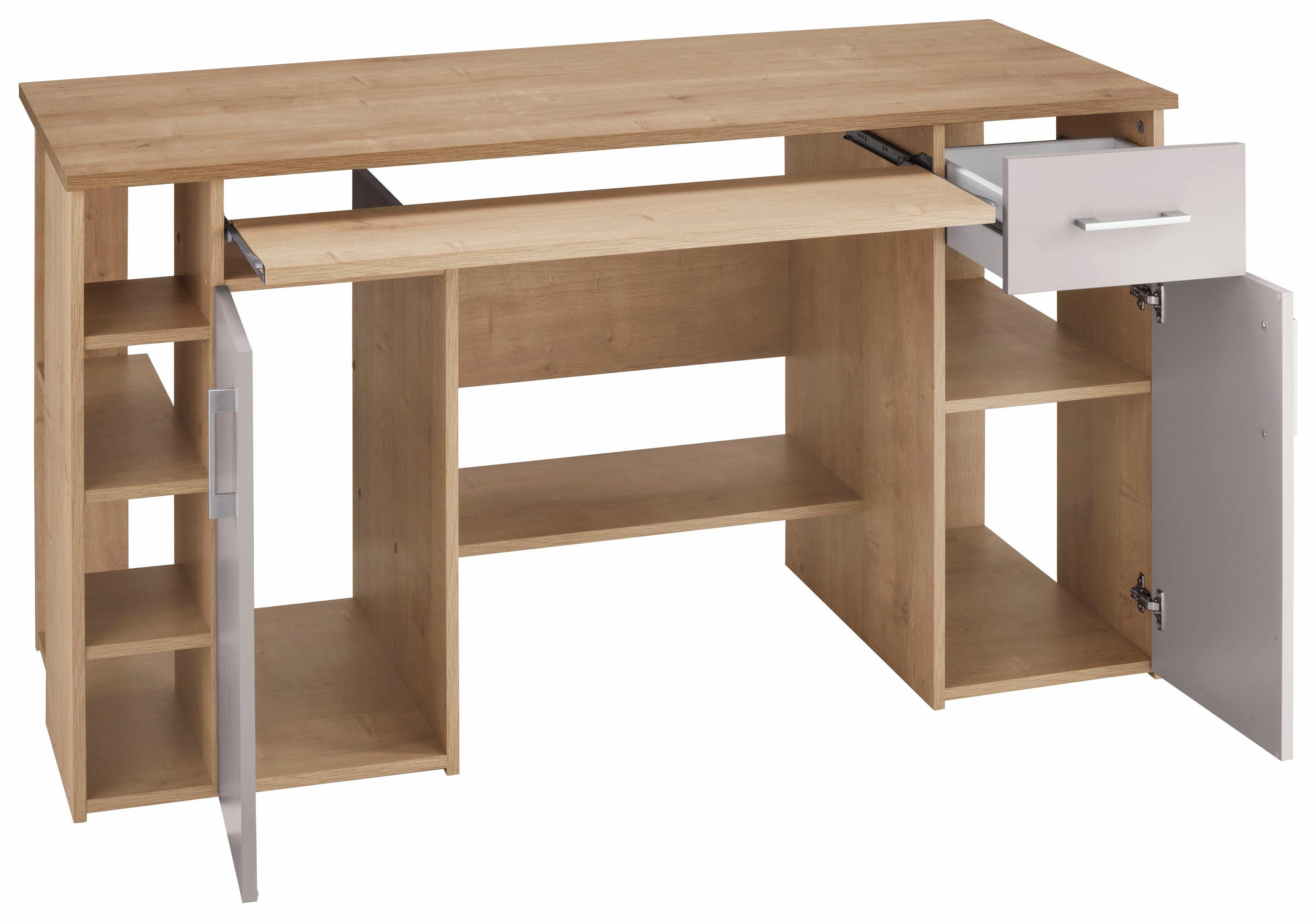 VOGL Möbelfabrik Bureau Tim met zijopen vakken & toetsenborduitrekking,