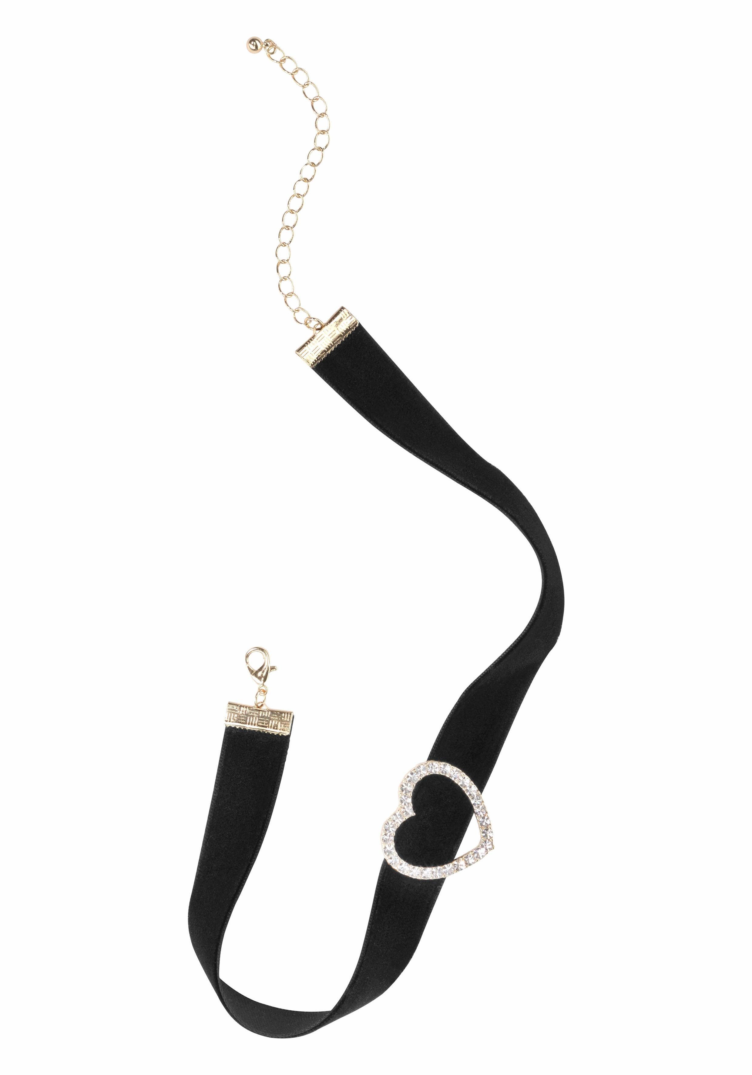 Firetti Choker Van zwart fluweel met hartelement (1-delig) dames kettingen zwart