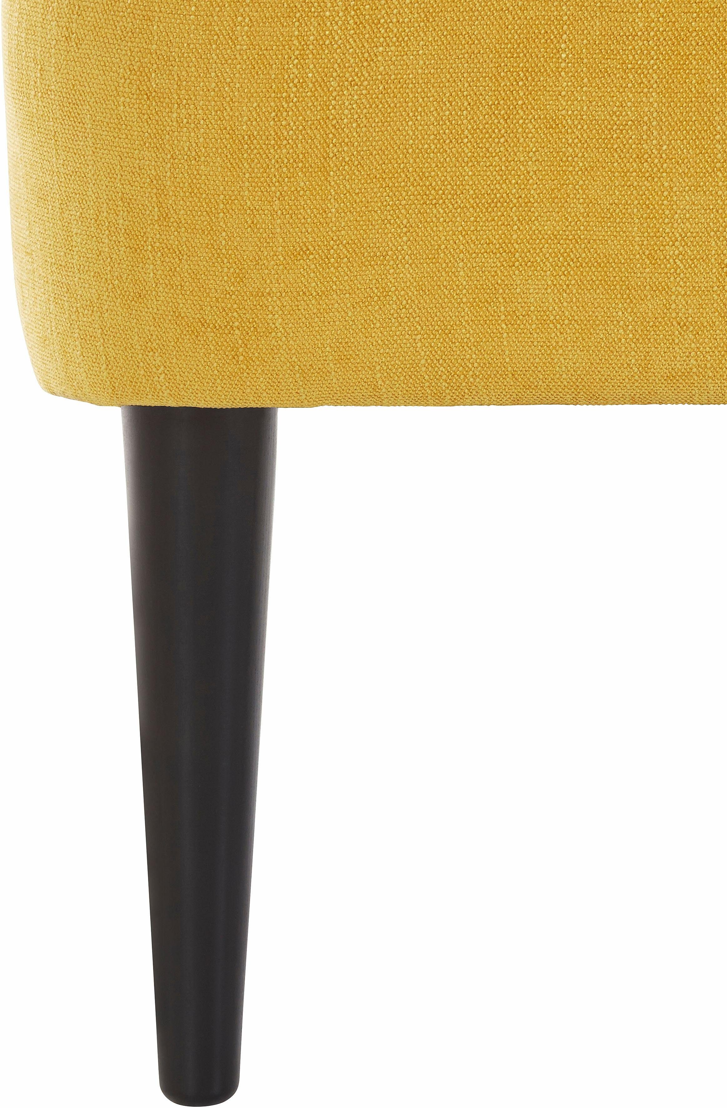 ATLANTIC home collection Cocktailfauteuil JAN met golfvering, massief houten poten