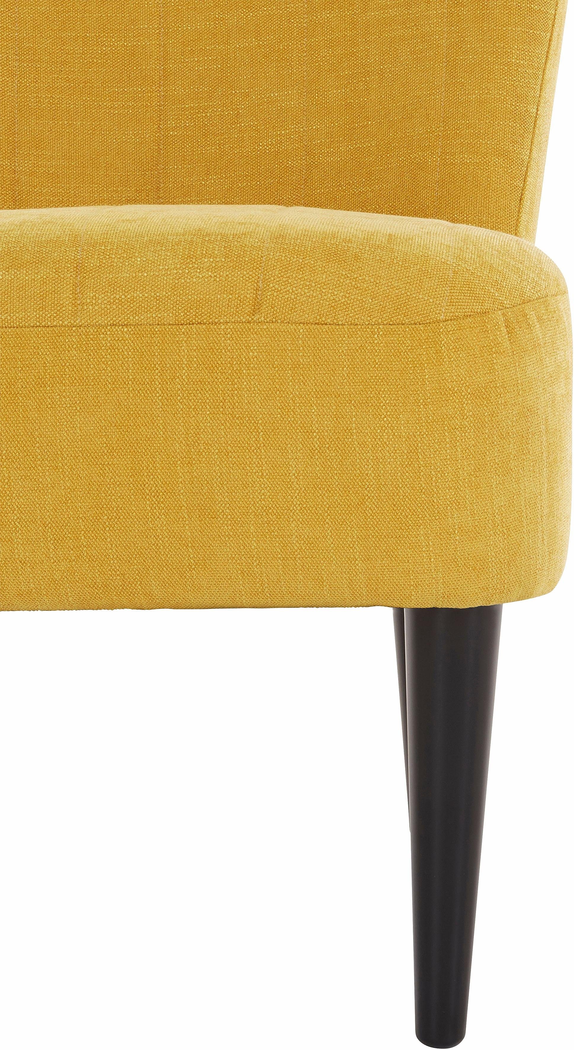 ATLANTIC home collection Cocktailfauteuil JAN met golfvering, massief houten poten