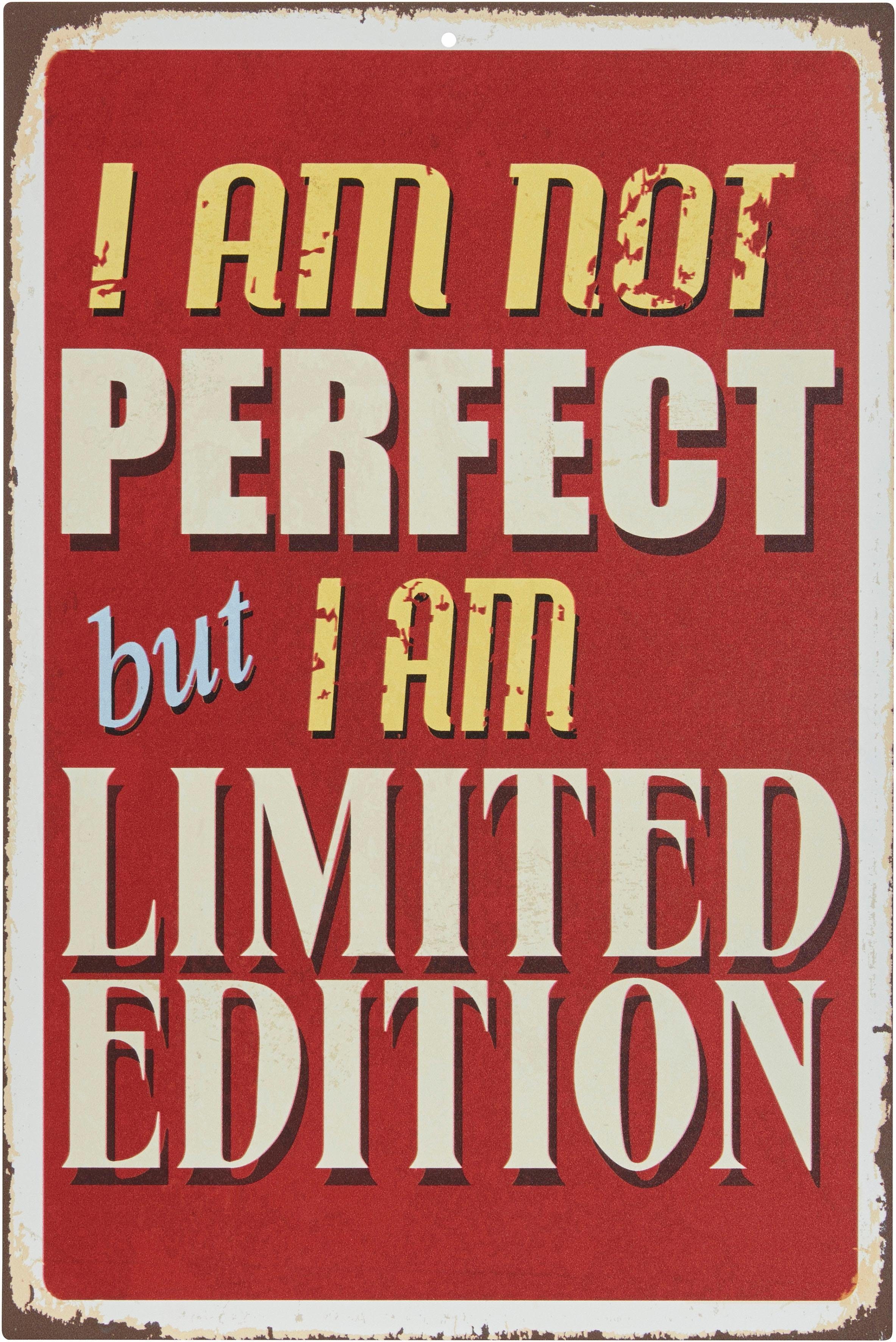 Home affaire Metalen artprint I am not perfect … Uitspraken, staalplaat, blikplaat, Niet perfect