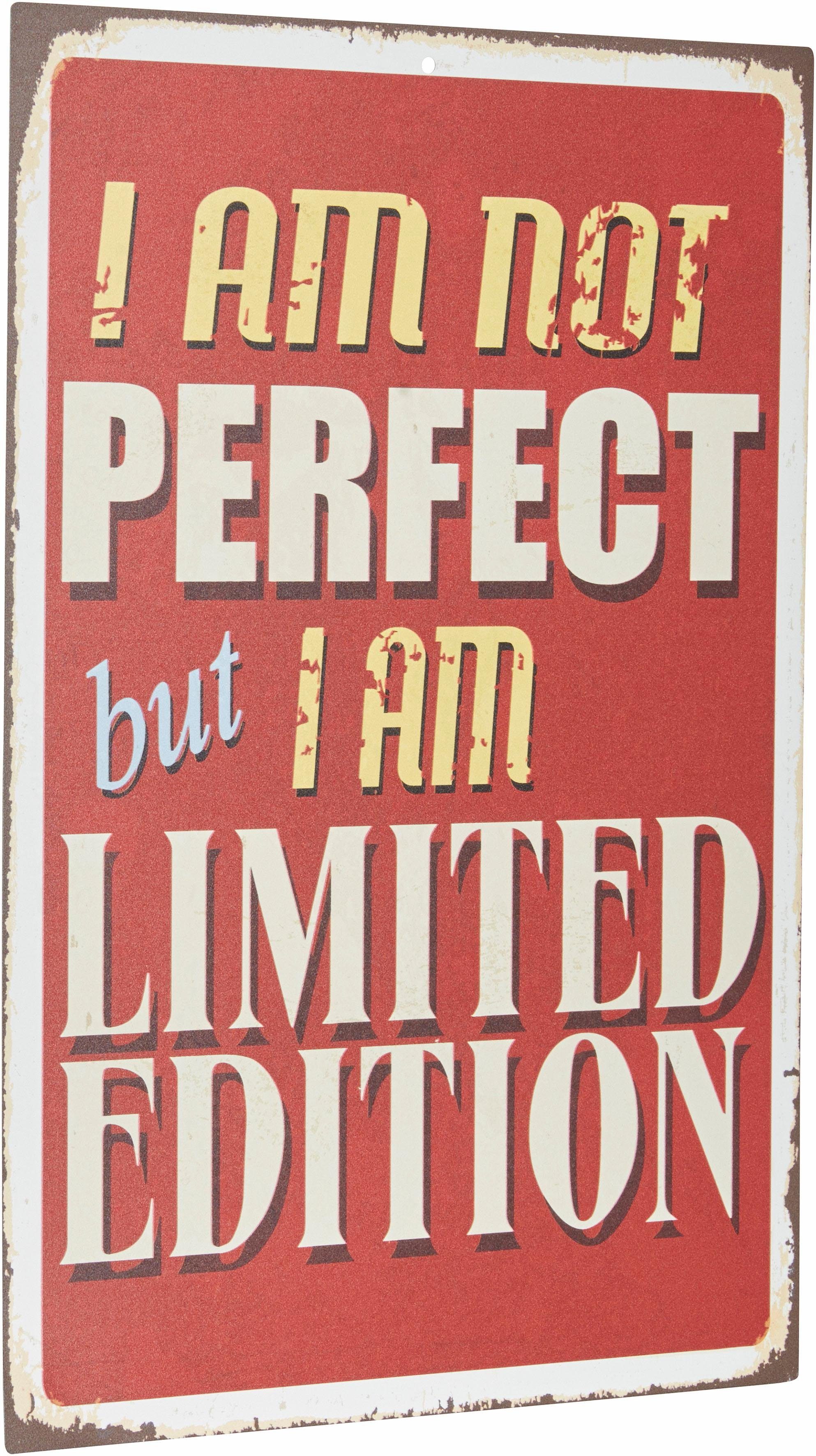 Home affaire Metalen artprint I am not perfect … Uitspraken, staalplaat, blikplaat, Niet perfect