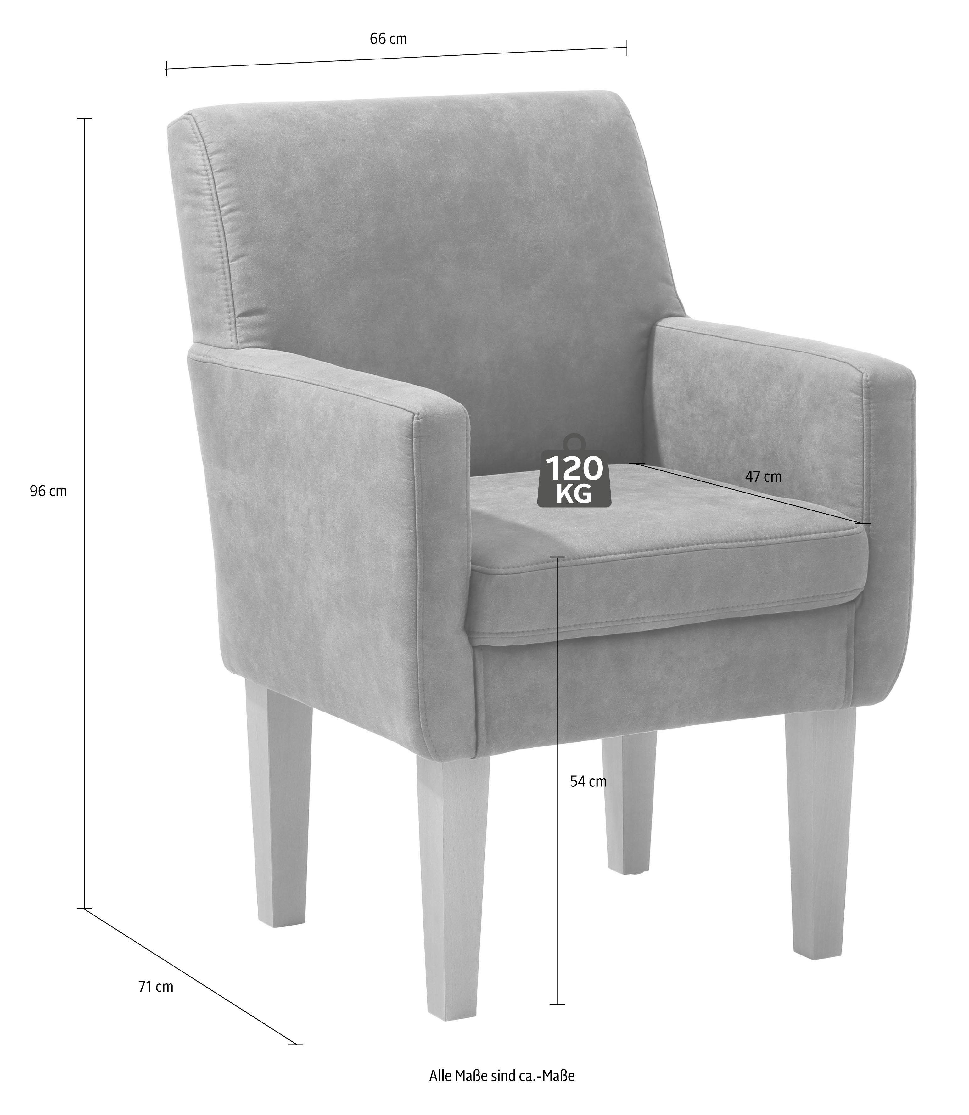 Home affaire Fauteuil Fehmarn comfortabele zithoogte van 54 cm, in 3 verschillende stofkwaliteiten
