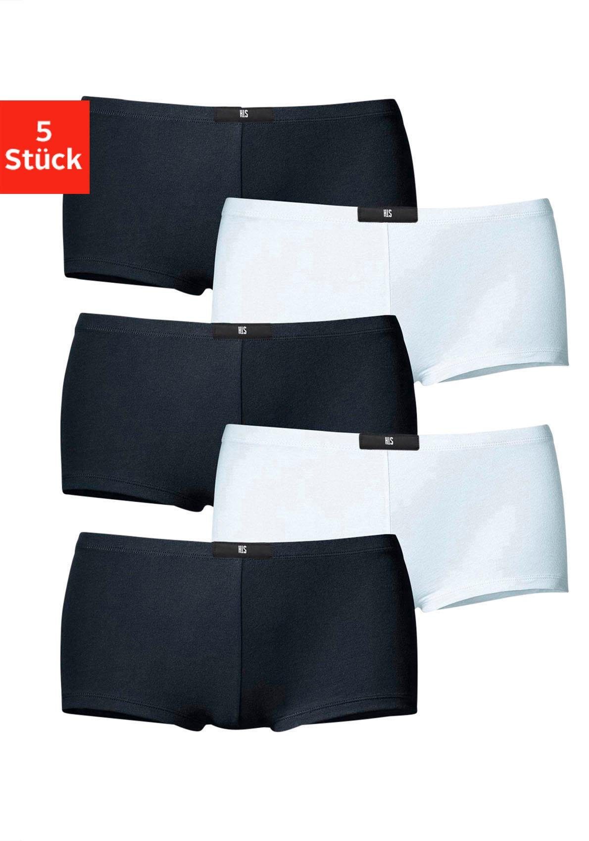 H.I.S Hipster elastische katoenkwaliteit (5 stuks, Set van 5) dames slips maat 48 zwart