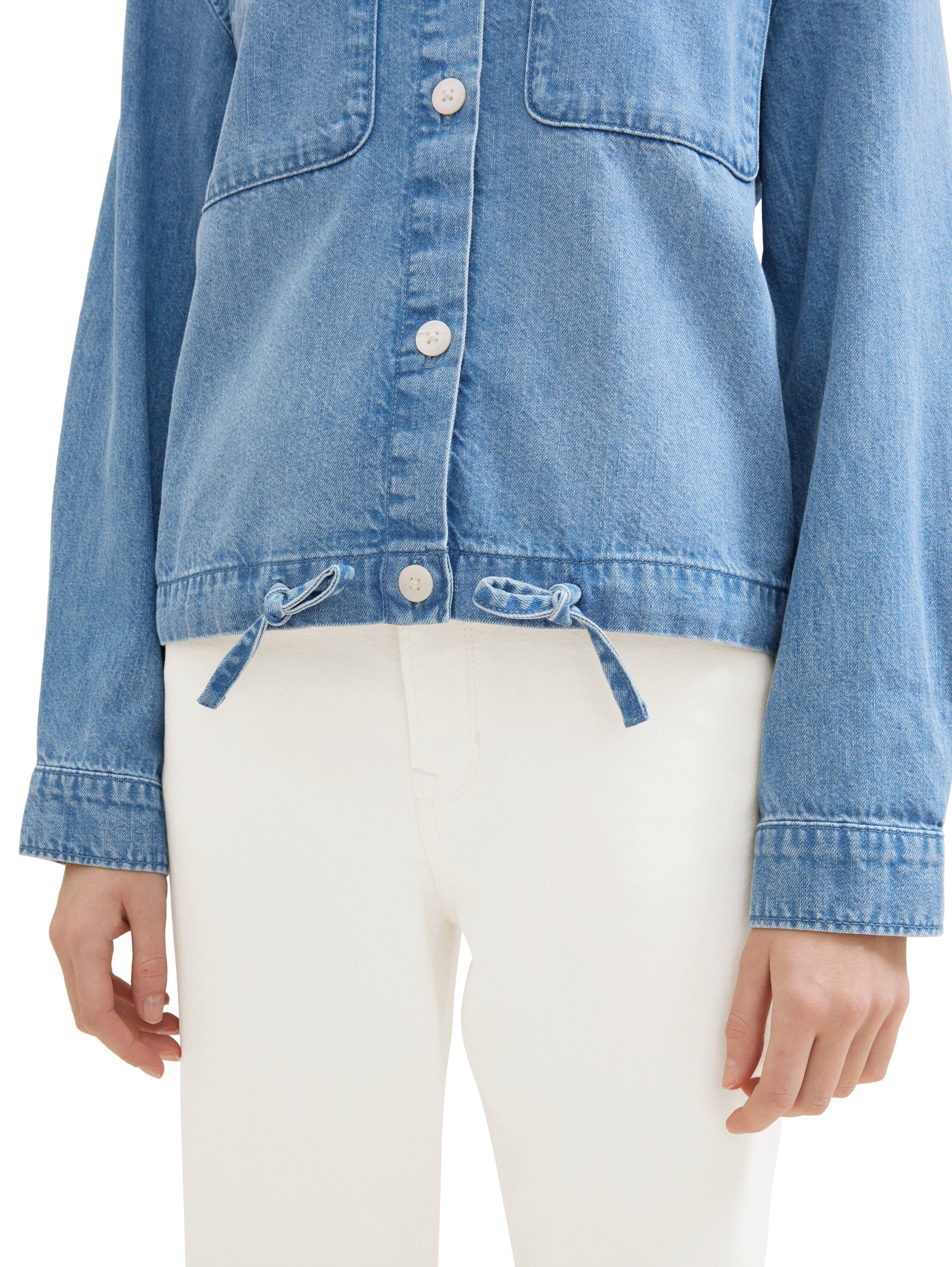 Tom Tailor Denim Jeansjack met kentkraag en borstzakken