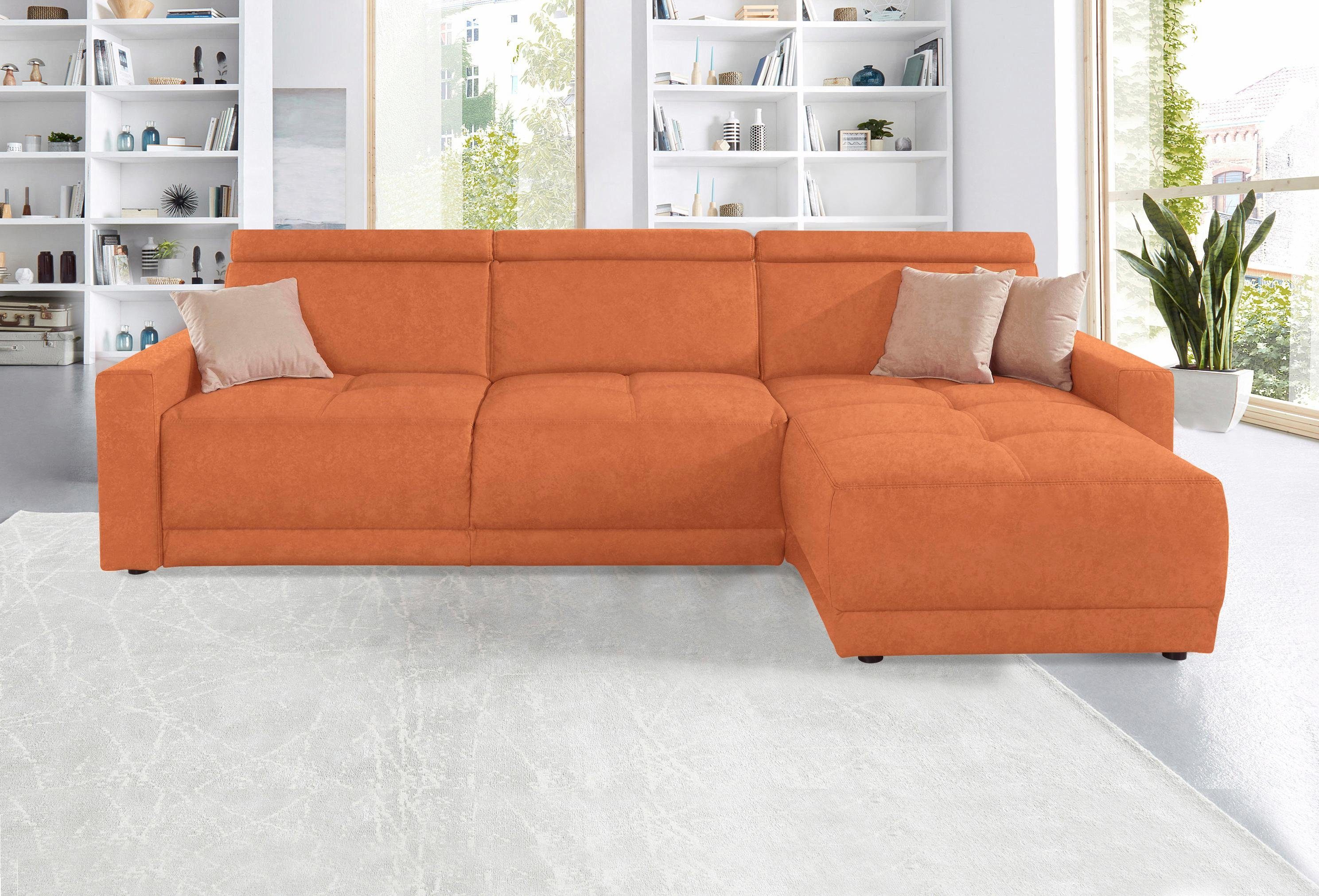 DOMO collection Hoekbank Ava met moderne zitstiksels & mooie dubbele naad, comfortabel, L-vorm