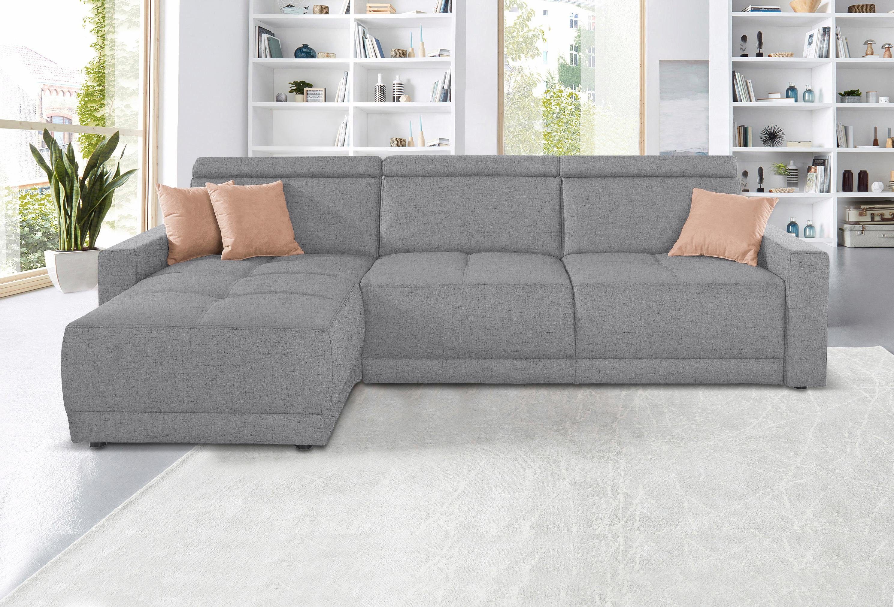 DOMO collection Hoekbank Ava met moderne zitstiksels & mooie dubbele naad, comfortabel, L-vorm