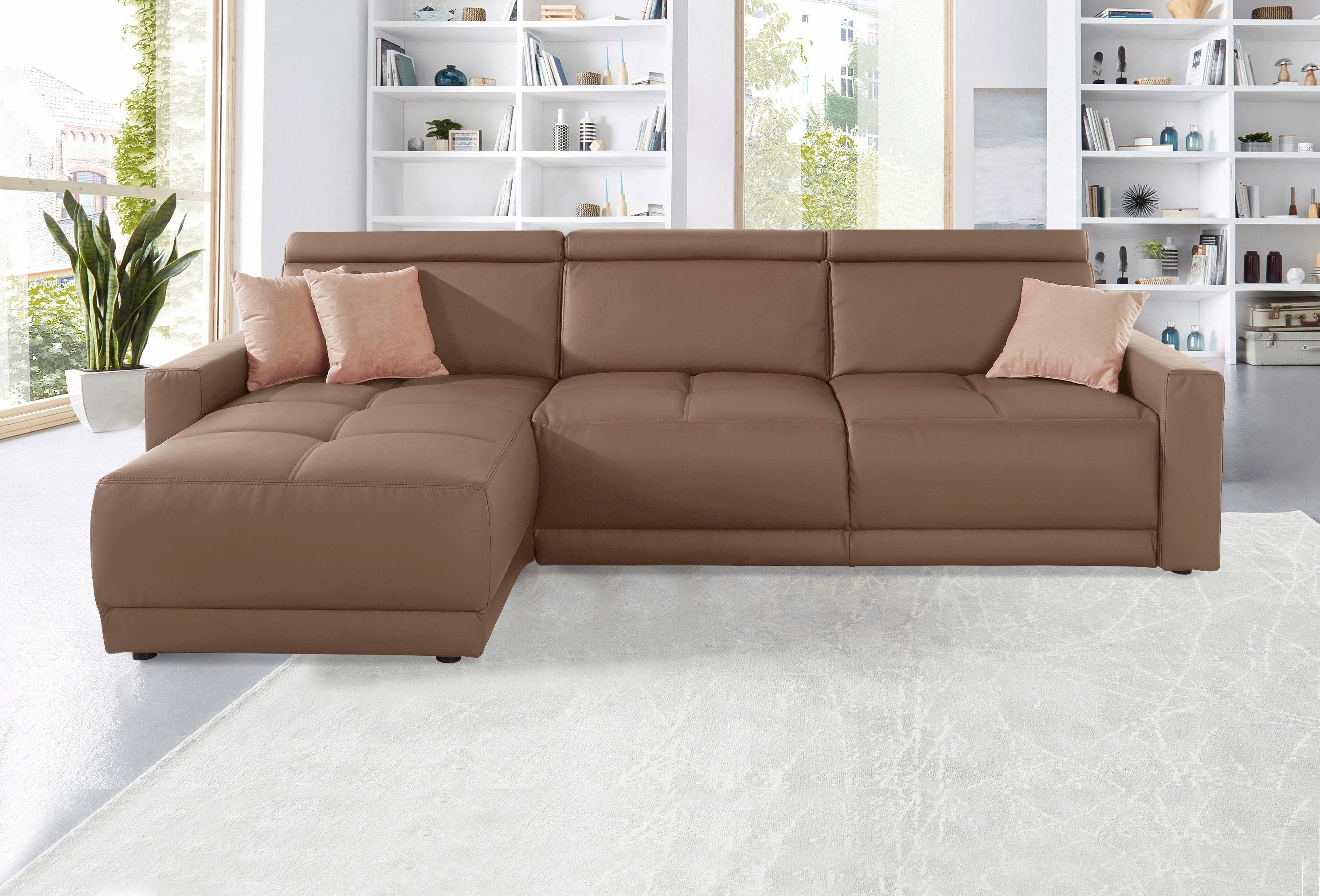 DOMO collection Hoekbank Ava met moderne zitstiksels & mooie dubbele naad, comfortabel, L-vorm