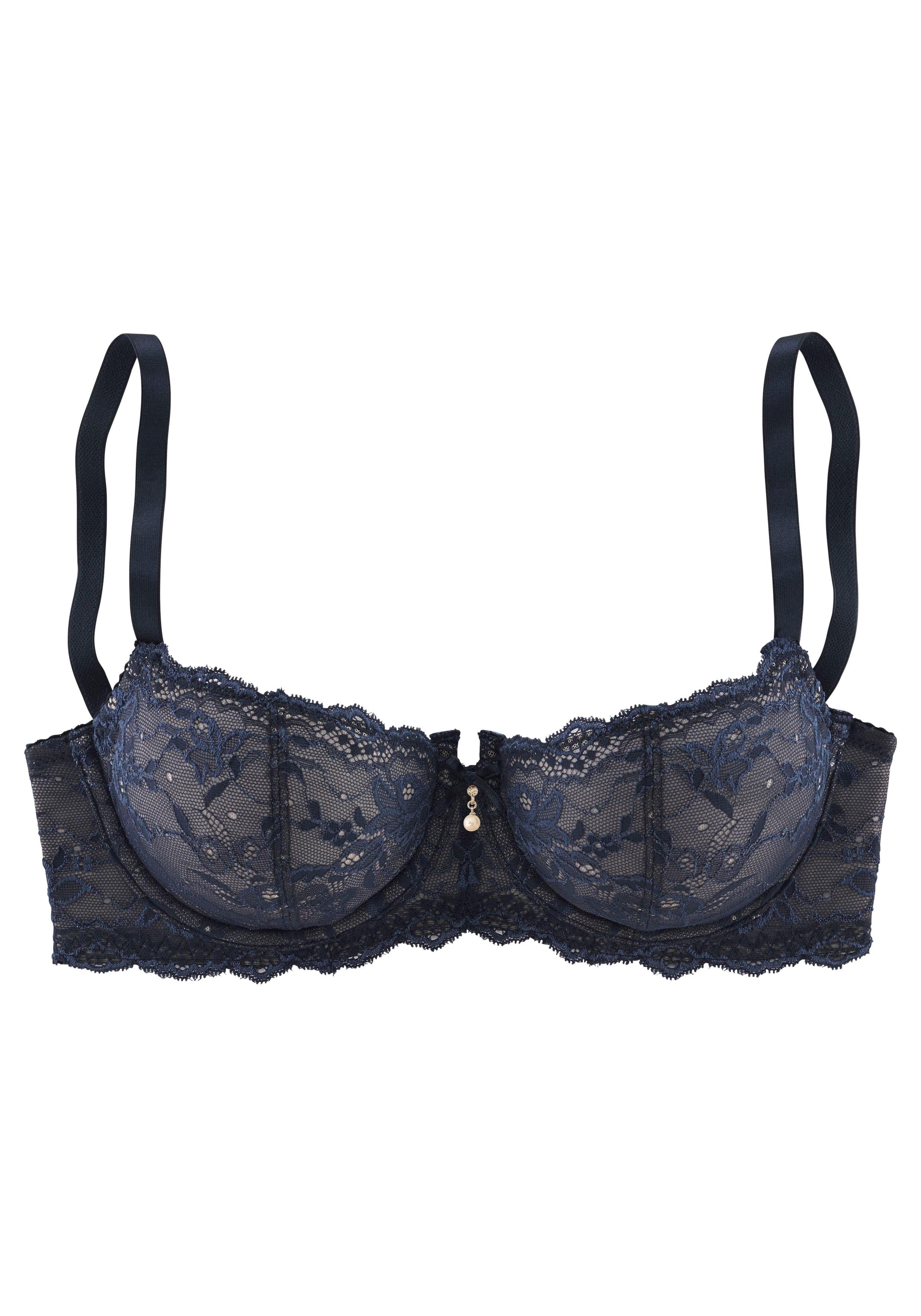 Lascana Balconette-bh Nina met beugel en iets transparante cups van kant, ondergoed