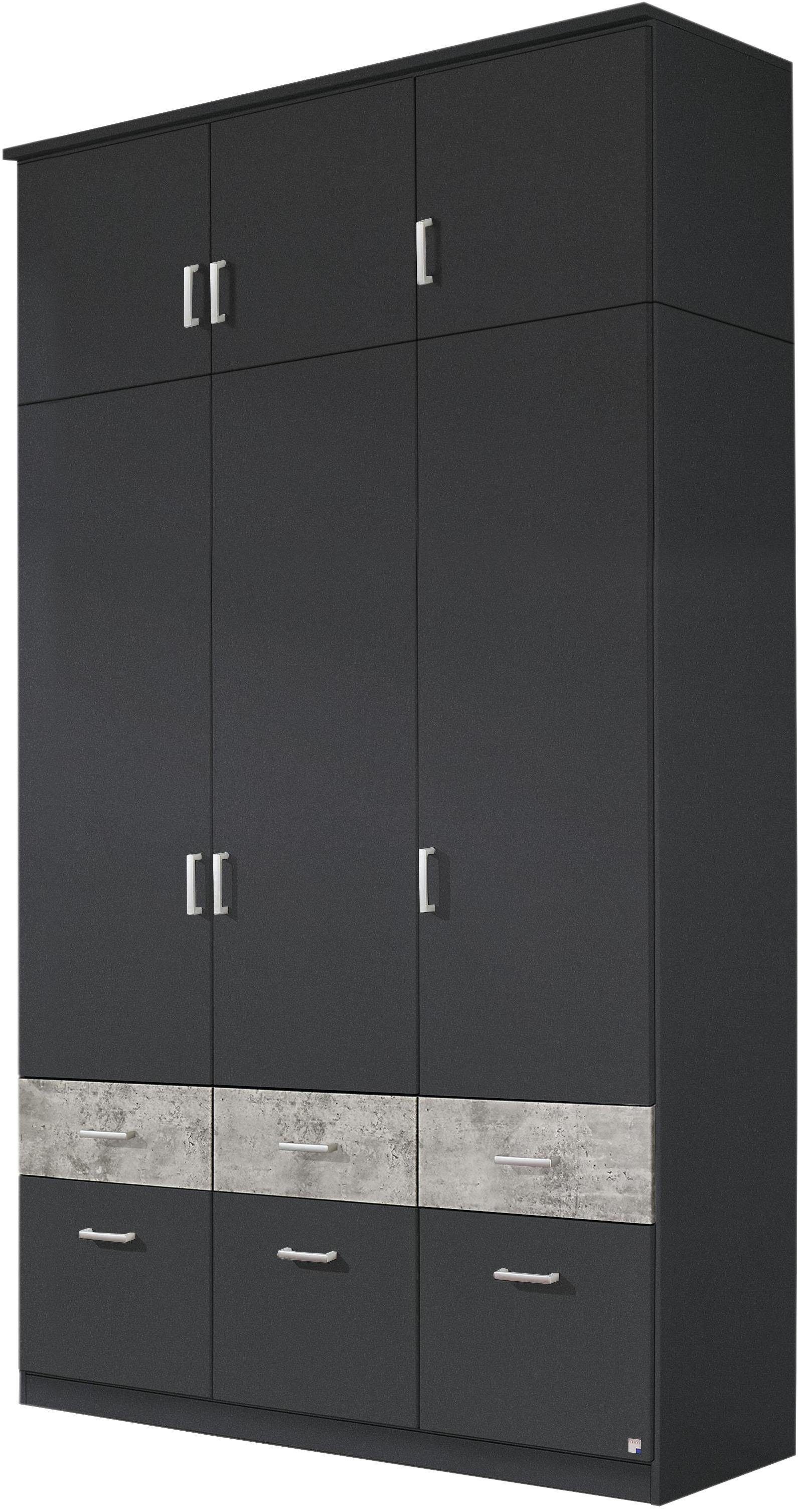 rauch Kledingkast kast garderobe plafondhoge kast BREMEN kledingkasten maat 136 cm x 199 cm x 58 cm grijs