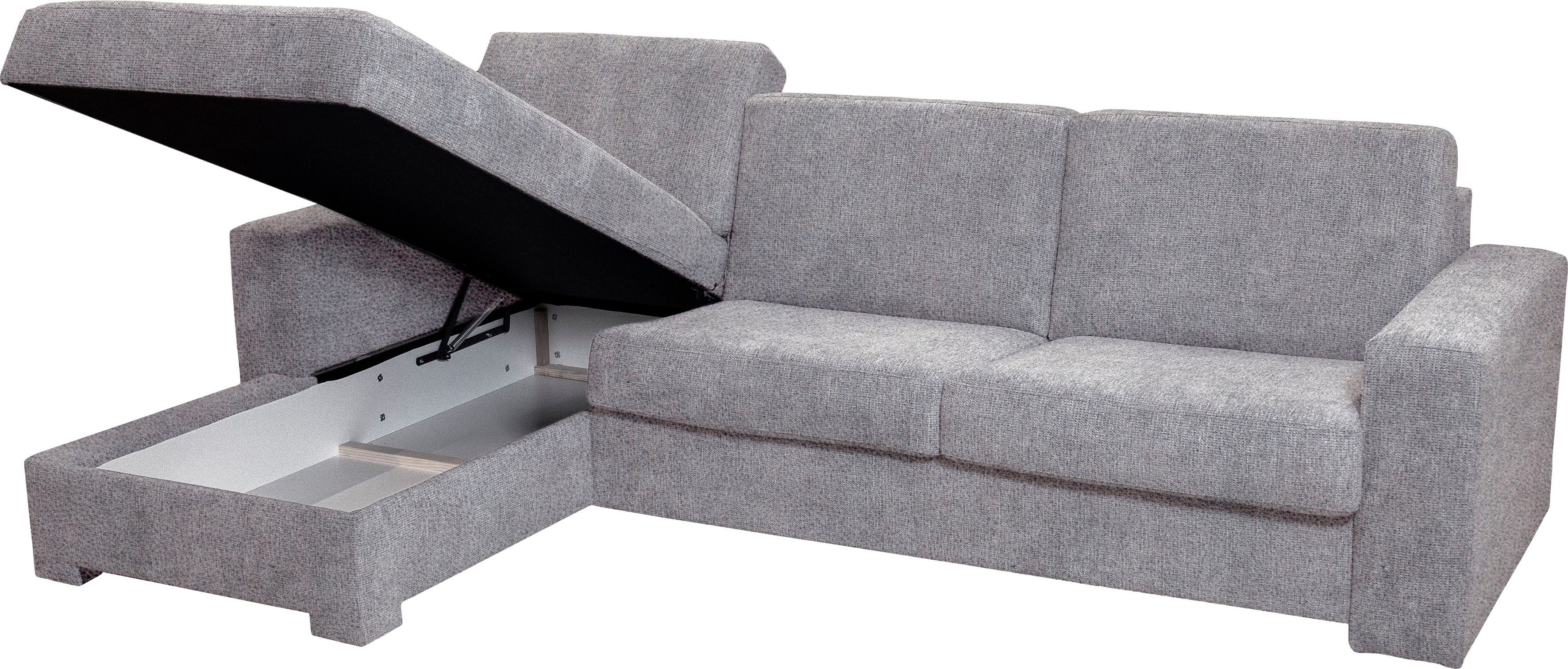 Home affaire Hoekbank Roma "M" matras hoogte 14 cm, slaapfunctie, met ondervering,