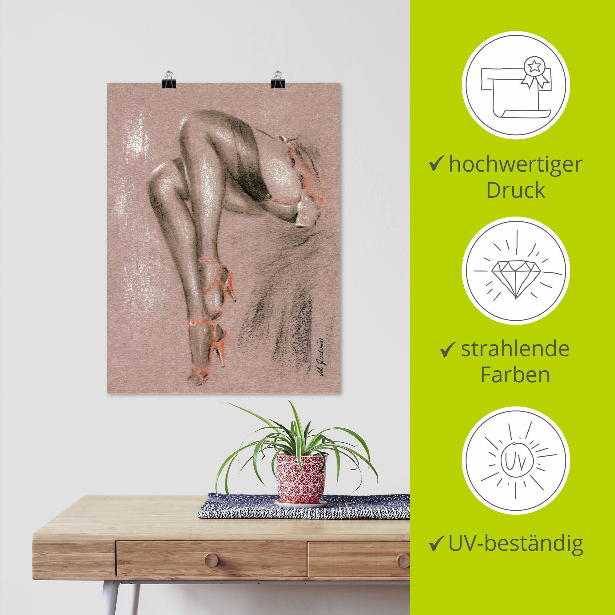 Artland Artprint Erotisch in highheels als artprint op linnen, poster in verschillende formaten maten