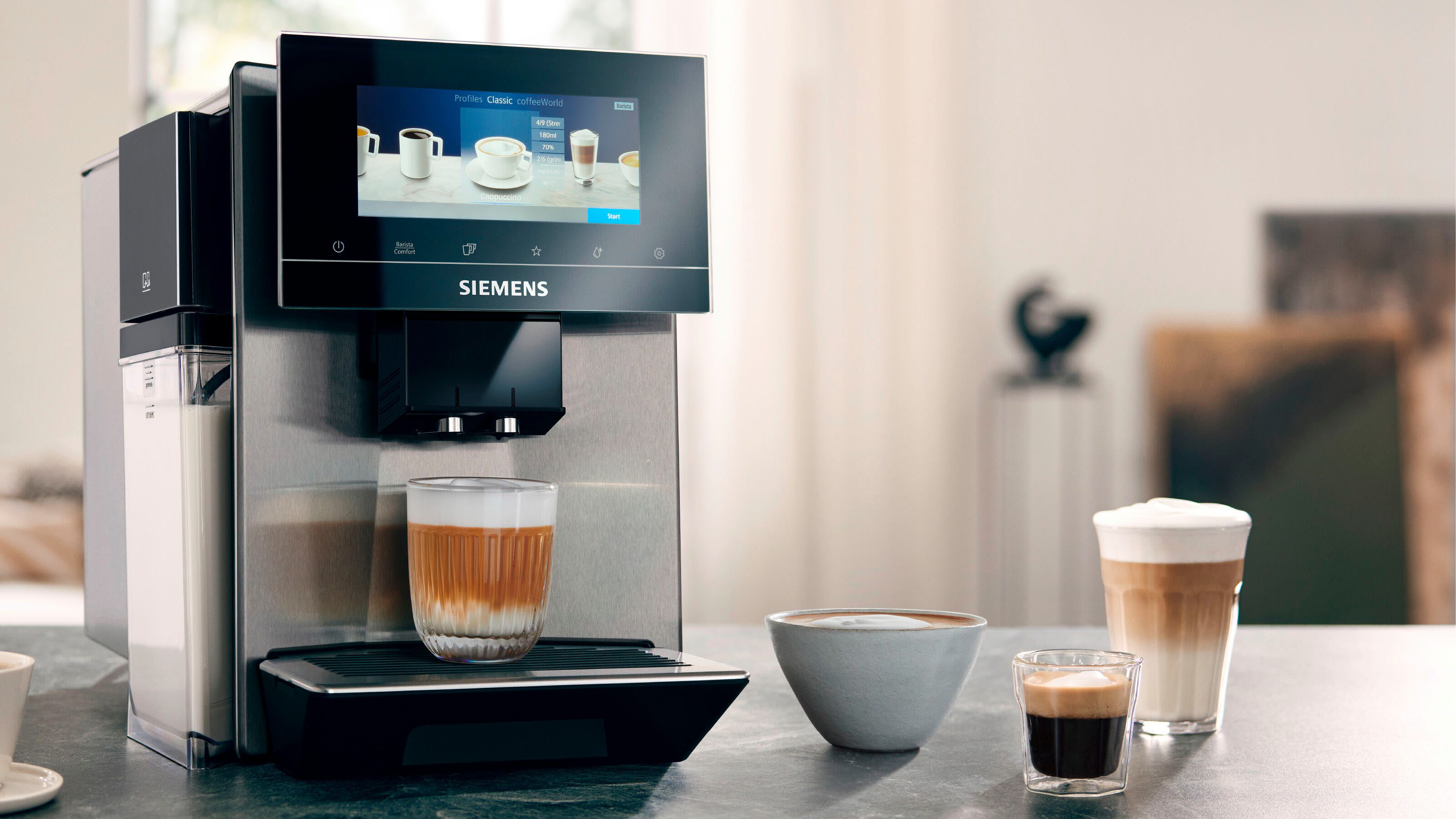 SIEMENS Volautomatisch koffiezetapparaat EQ900 plus TQ903DZ3, auto. reinigen/ontkalken, Cold Brew, Barista-modus