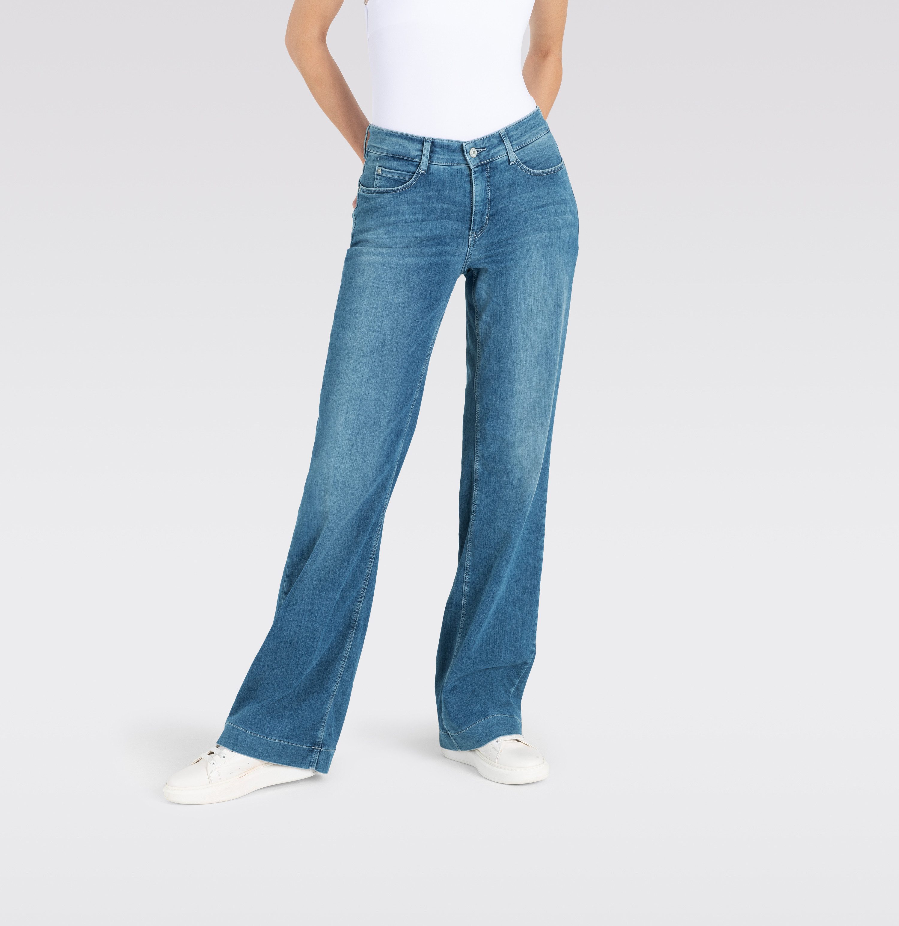 MAC Wijde jeans DREAM WIDE met wijde broekspijp - stretch