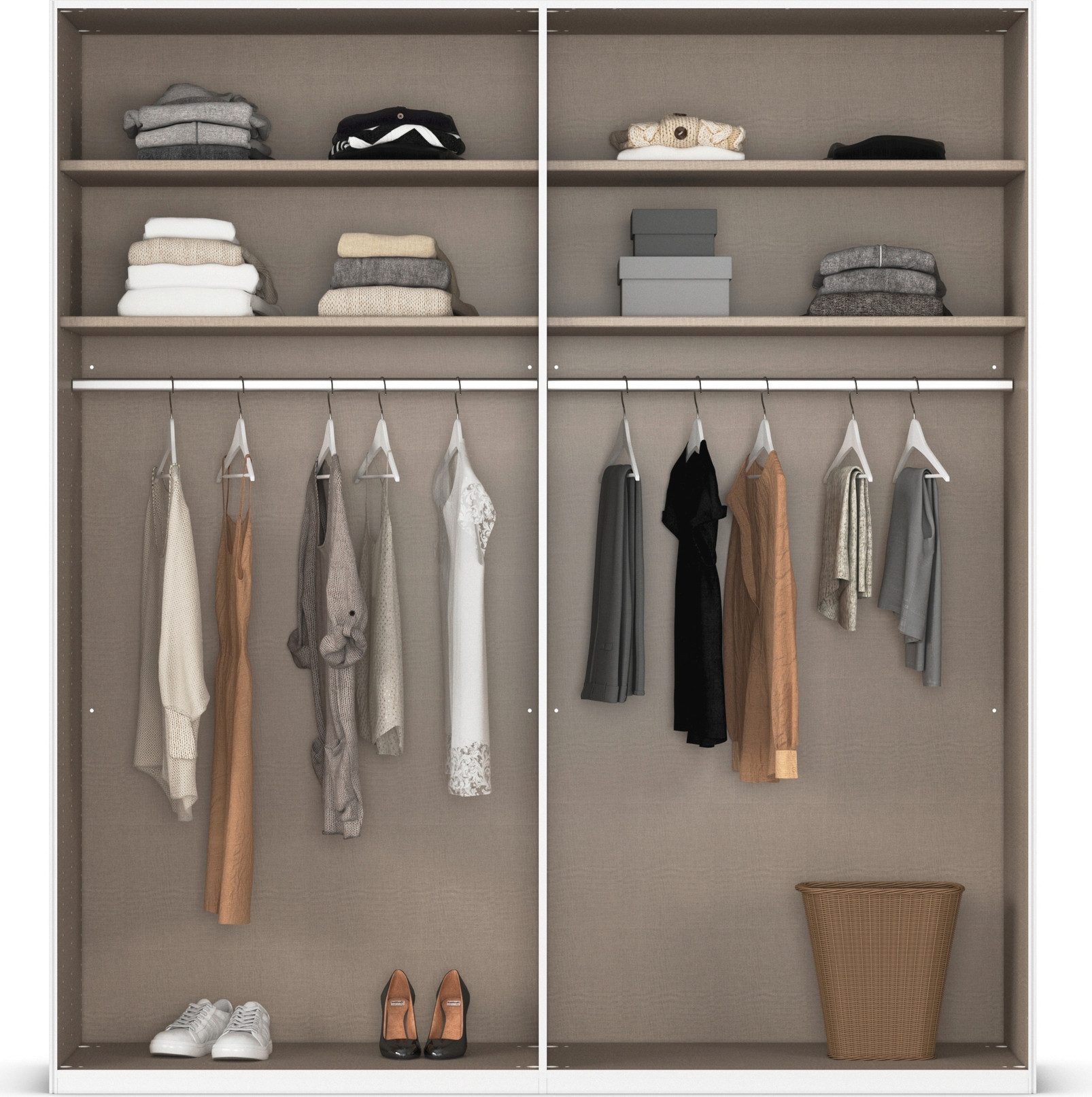 rauch Schuifdeurkast Kledingkast Kast Garderobe Slaapkamerkast LUMIS met glazen deuren van transparant grijs glas made in germany