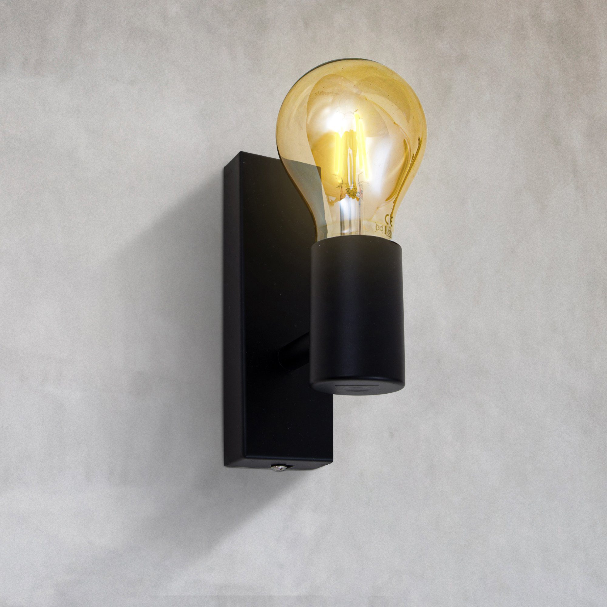 B.K.Licht Led-wandlamp Retro wandlamp vintage wandspot mat industrieel woonkamer gang E27 wandlampen