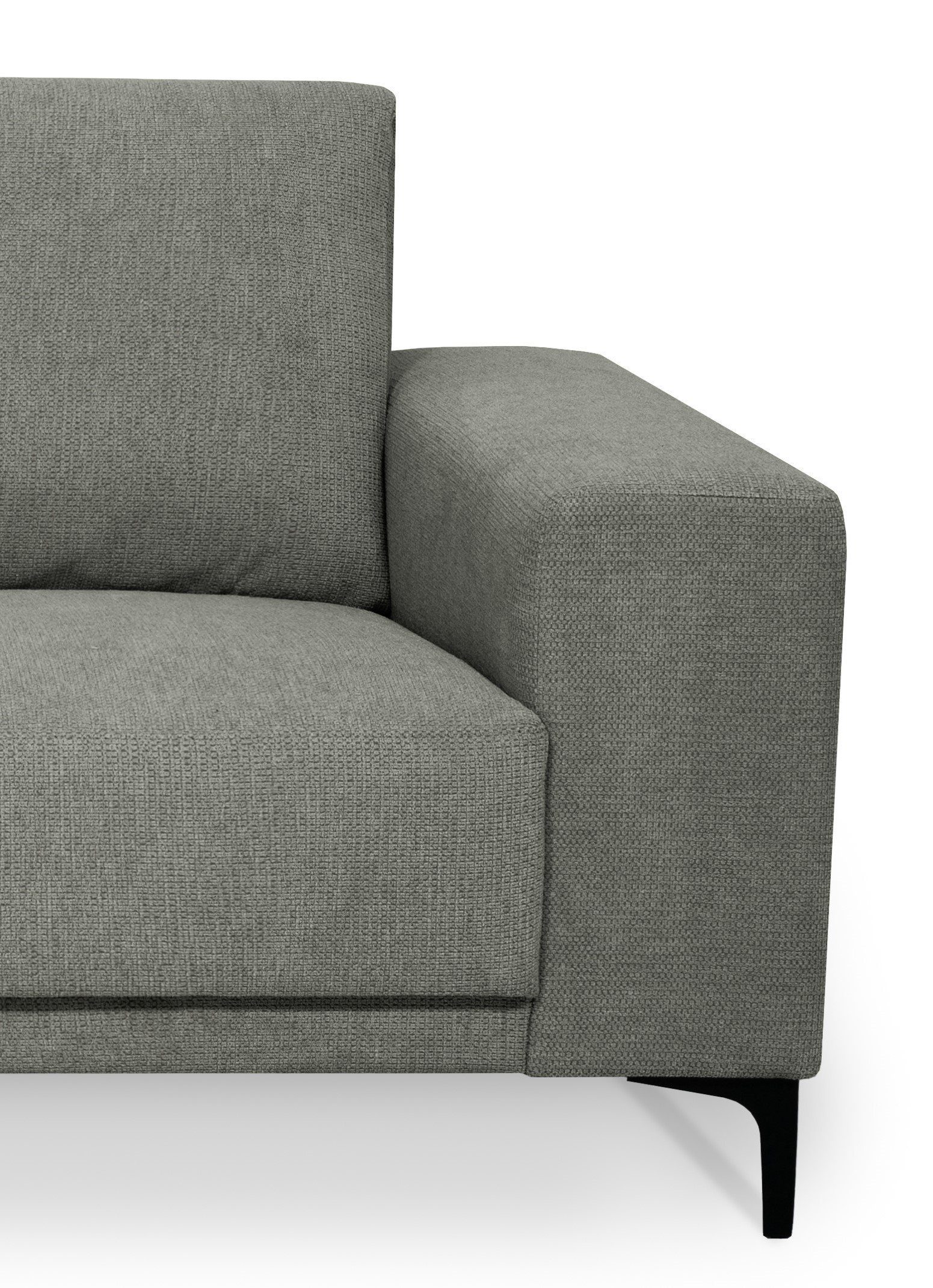 Places of Style Hoekbank Xander, L-model, Breedte 280 cm, soft-touch chenille, zwarte metalen voeten