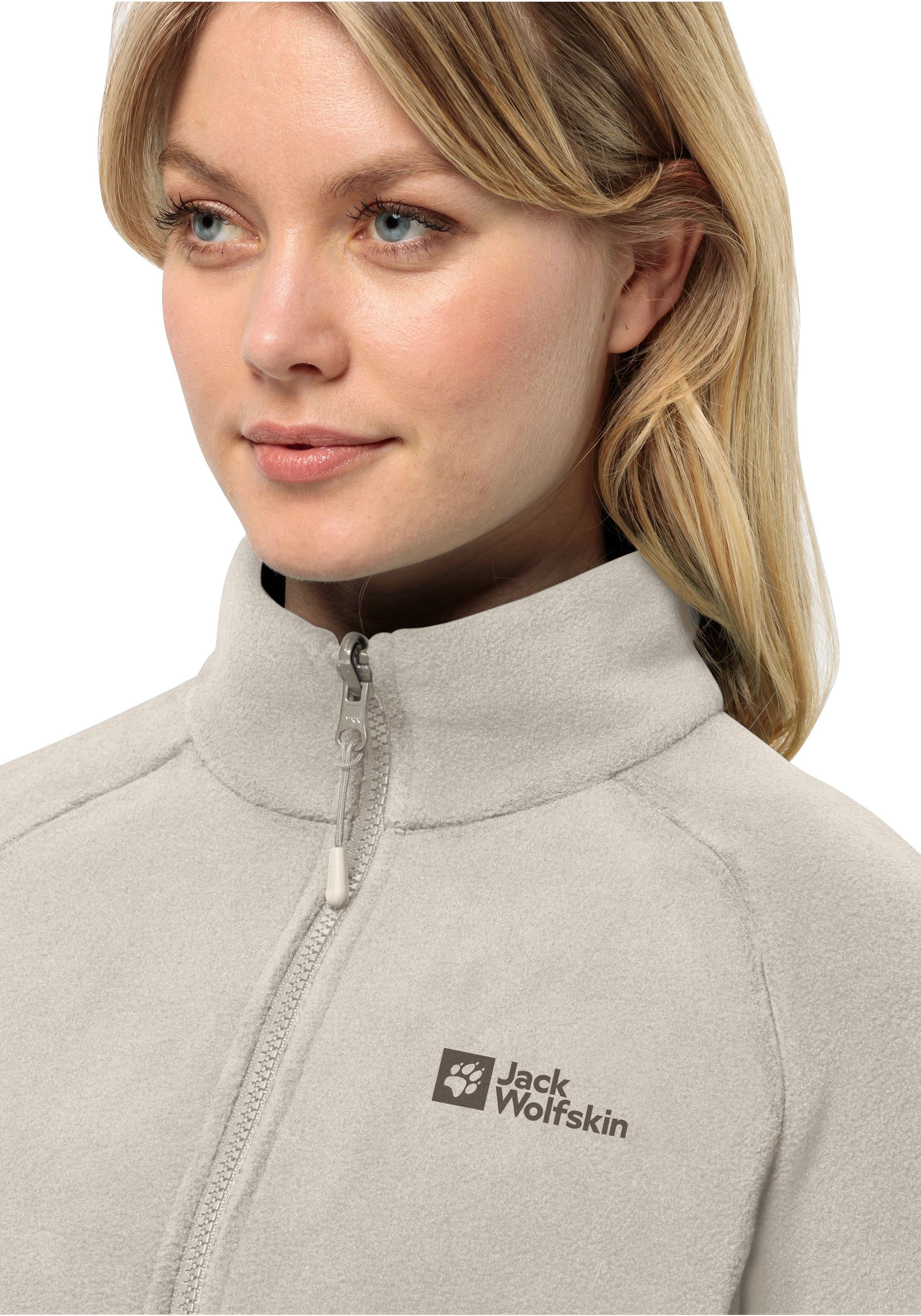Jack Wolfskin Fleecejack MOONRISE FZ W met korte systeemrits voor wandelingen