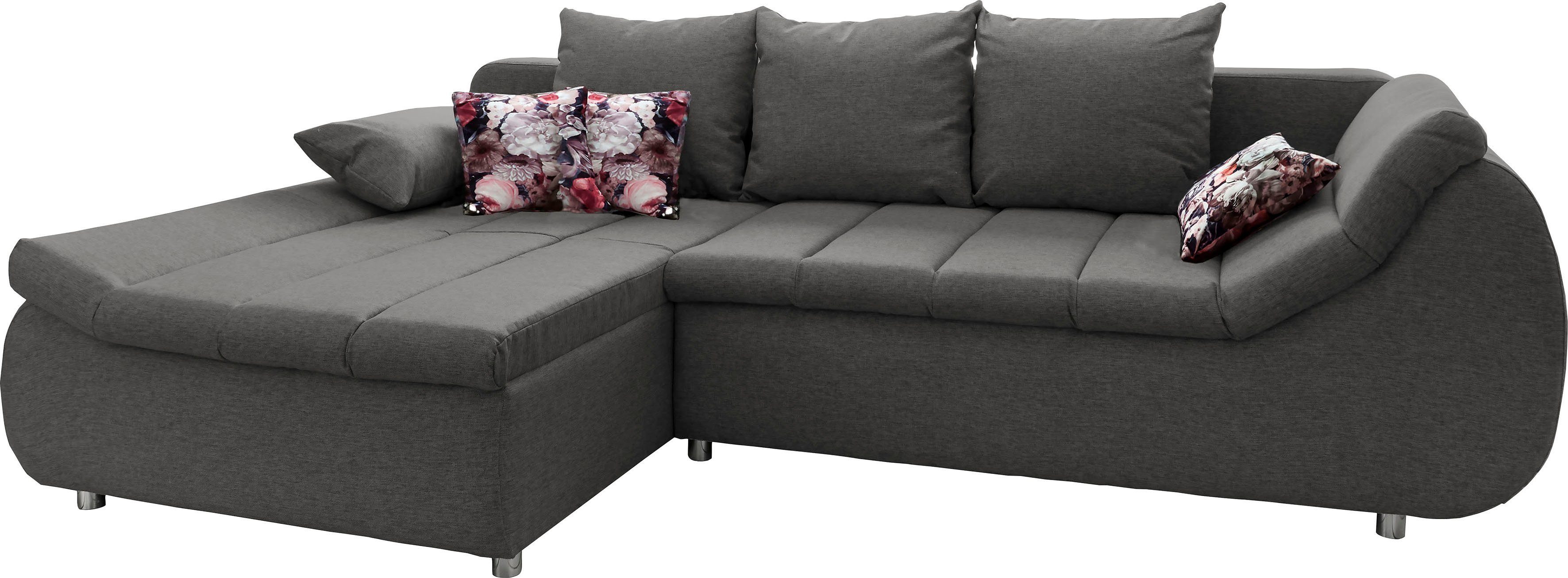 INOSIGN Hoekbank Imola elegant en modern, actuele stiksels in de zitting, comfortabel, L-vorm