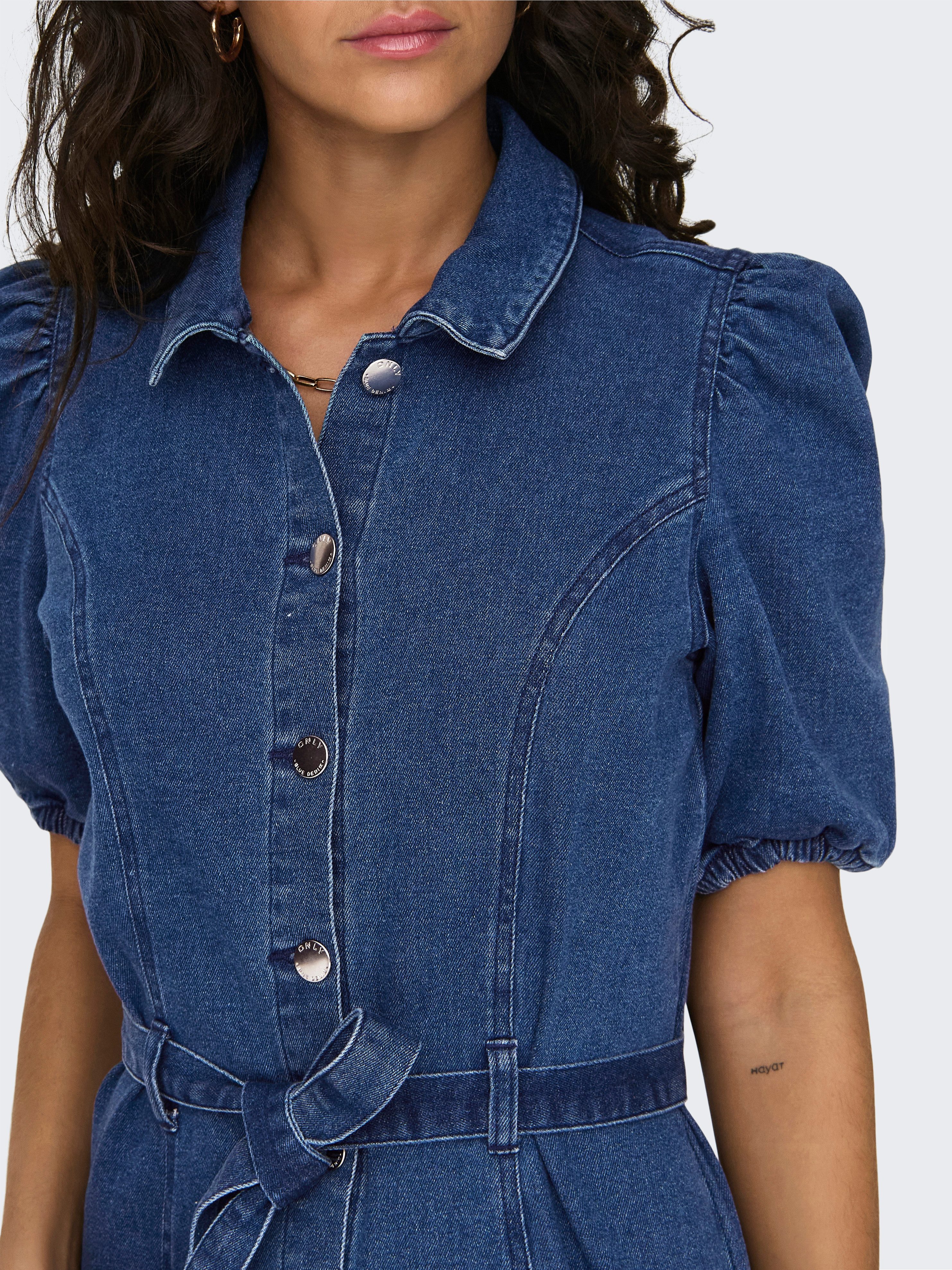 Only Jeans jurk ONLVIBBE SS BELT DNM DRESS NOOS