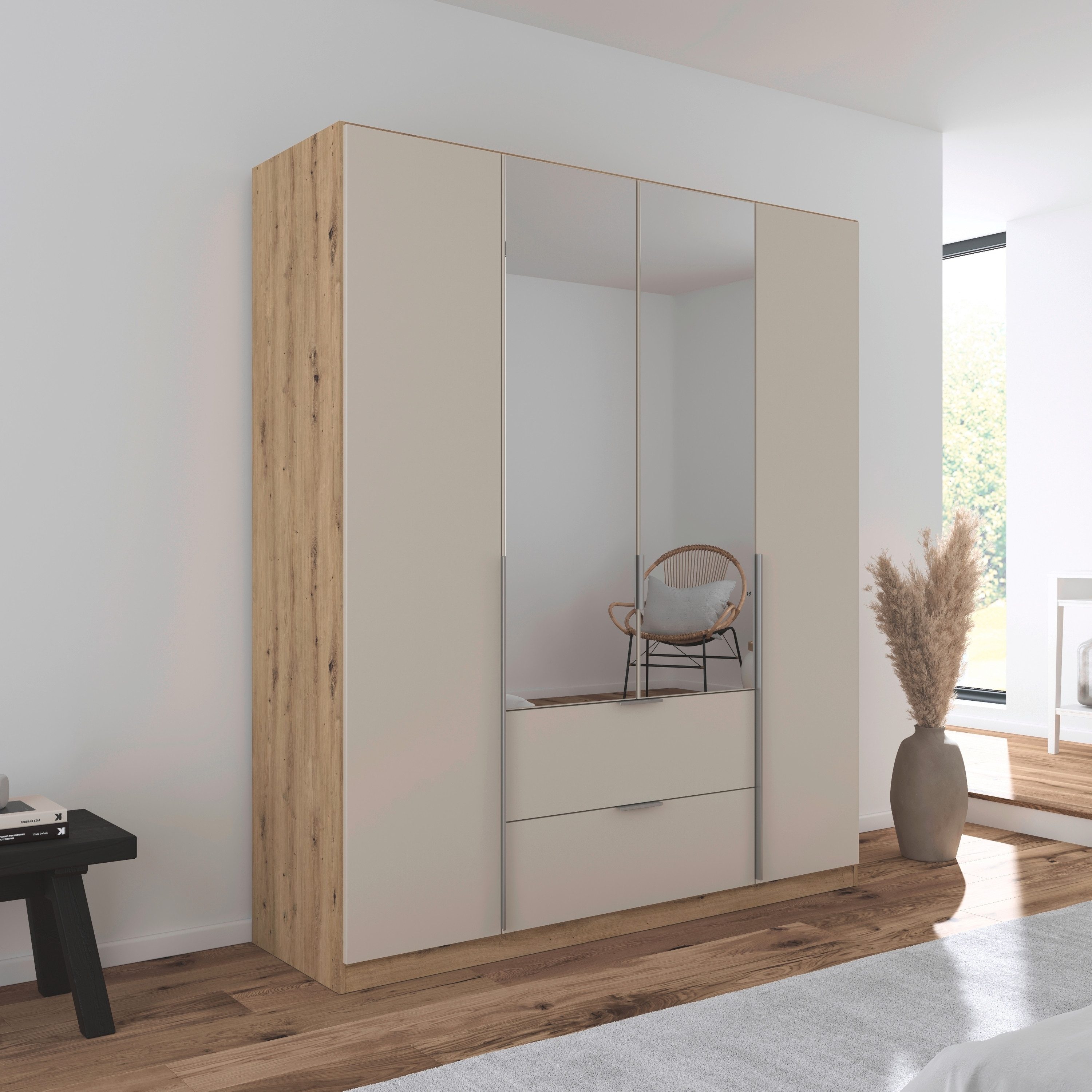 rauch Draaideurkast Kledingkast kast garderobe AGORDO met decor- of hoogglansfront