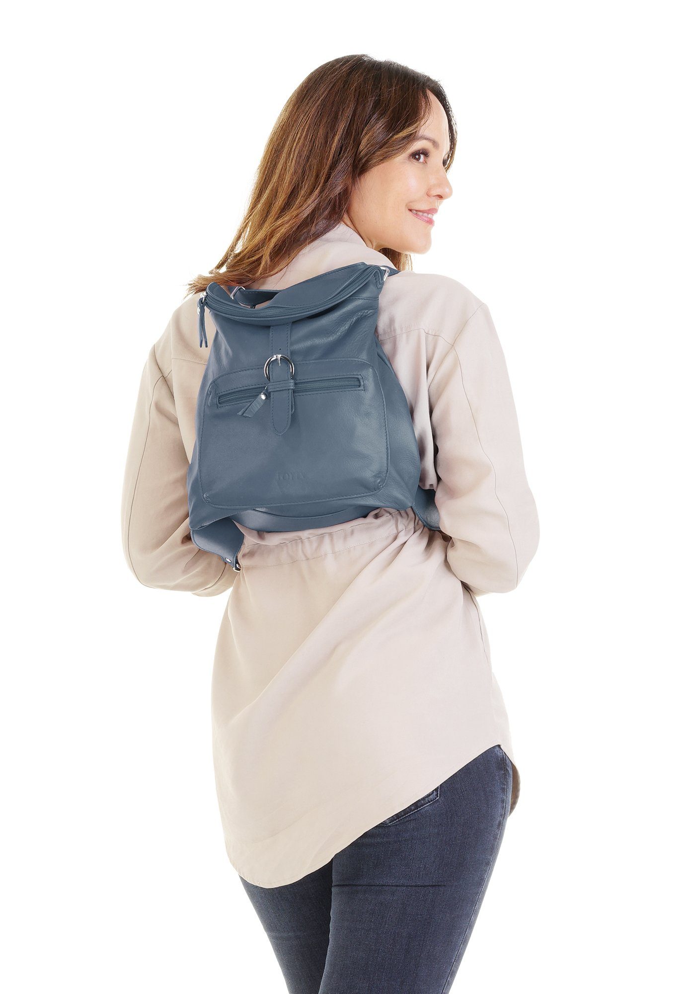 Forty Degrees Rugzak echt leer, made in italy