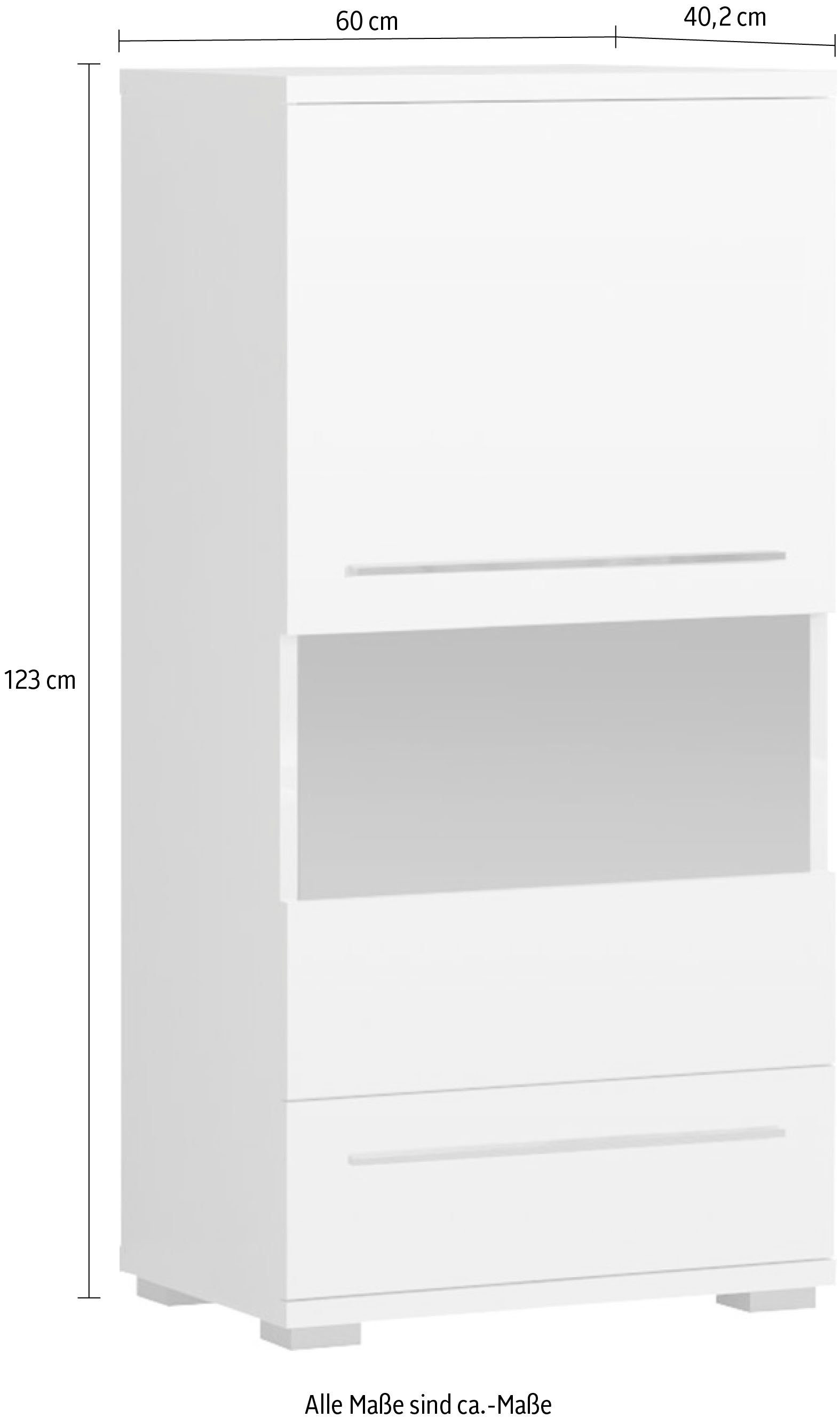 Places of Style Vitrinekast Piano UV-gecoat, soft close-functie