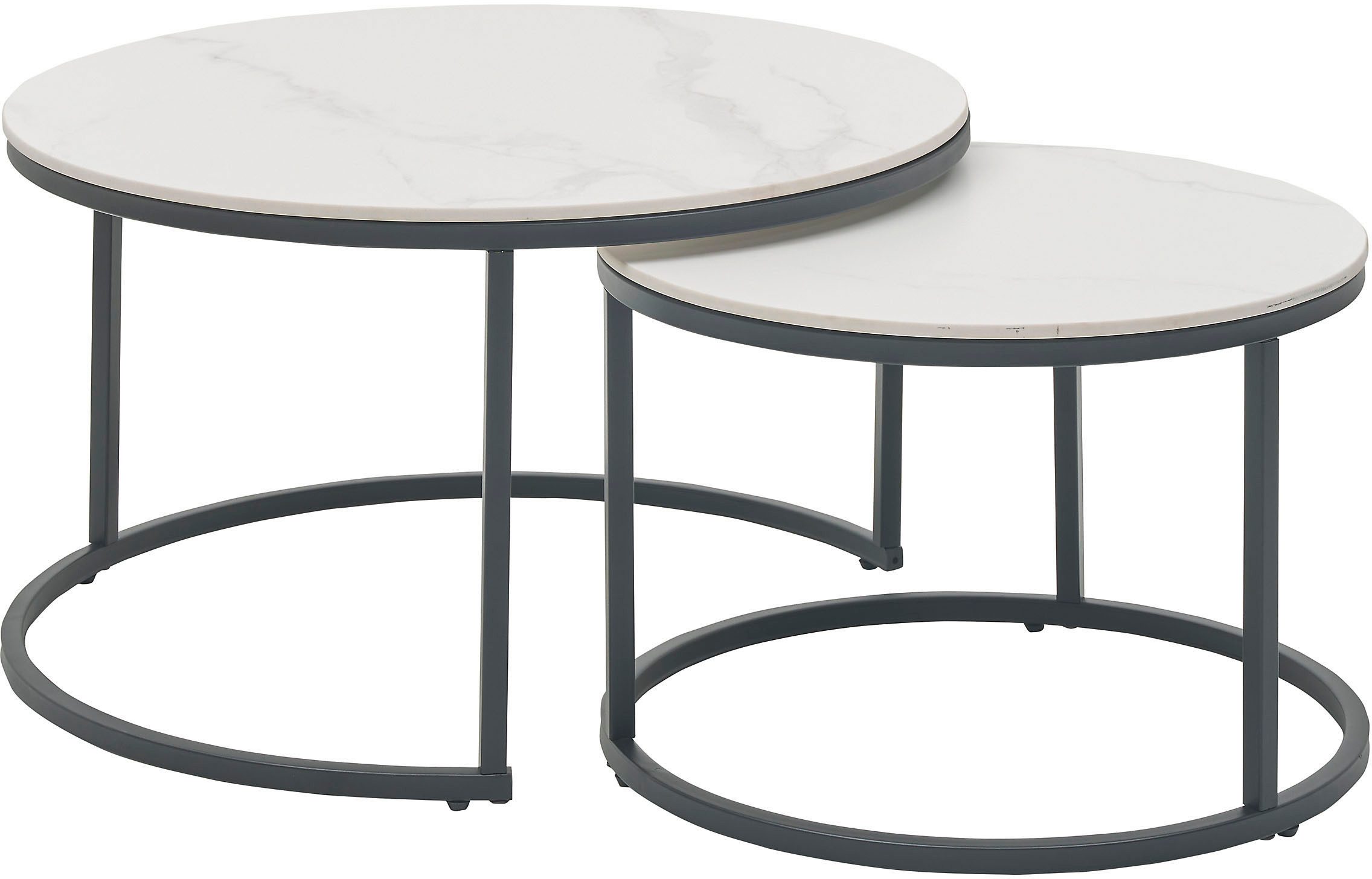 Stolkom Salontafel Gino 2-delig set keramiek, tafel gemarmerd