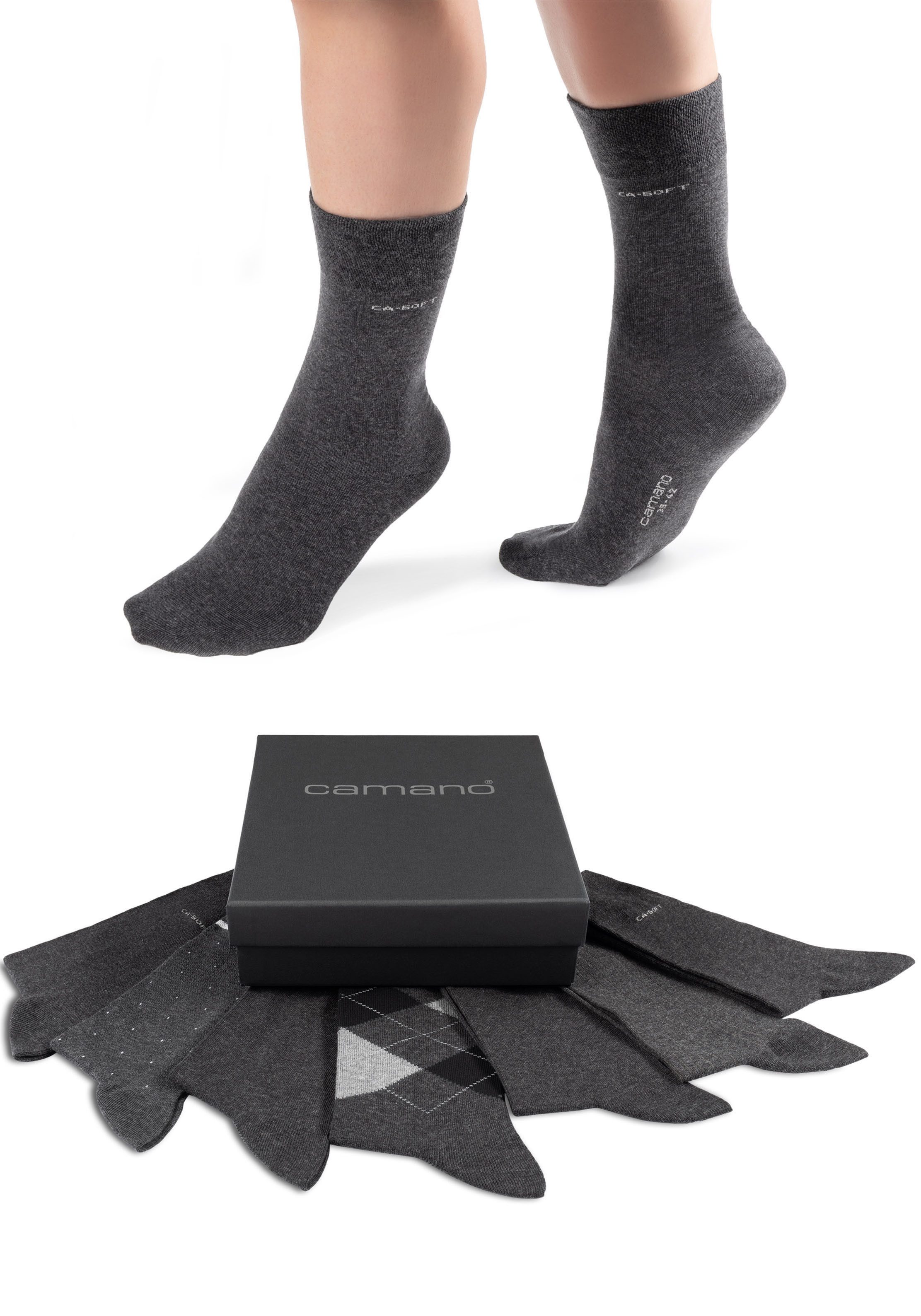 Camano Functionele sokken CA-Soft met lange vorm (7 paar) unisex sportsokken maat 39-42 grijs
