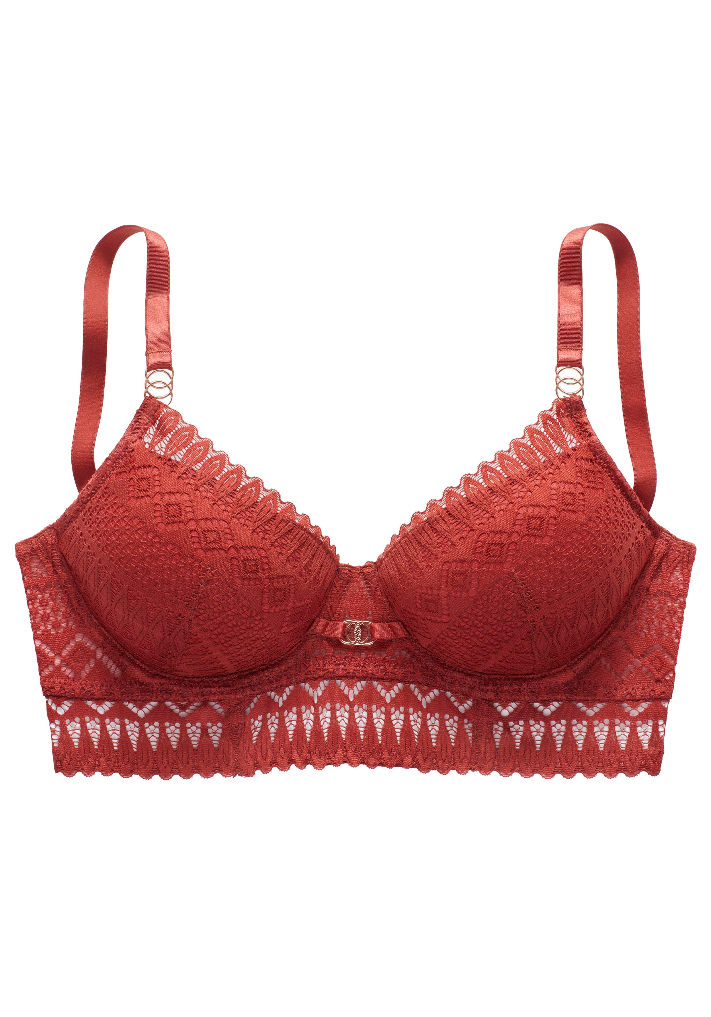 Lascana Bh met steuncups Nina in lichte lange vorm van grafisch kant, sexy lingerie