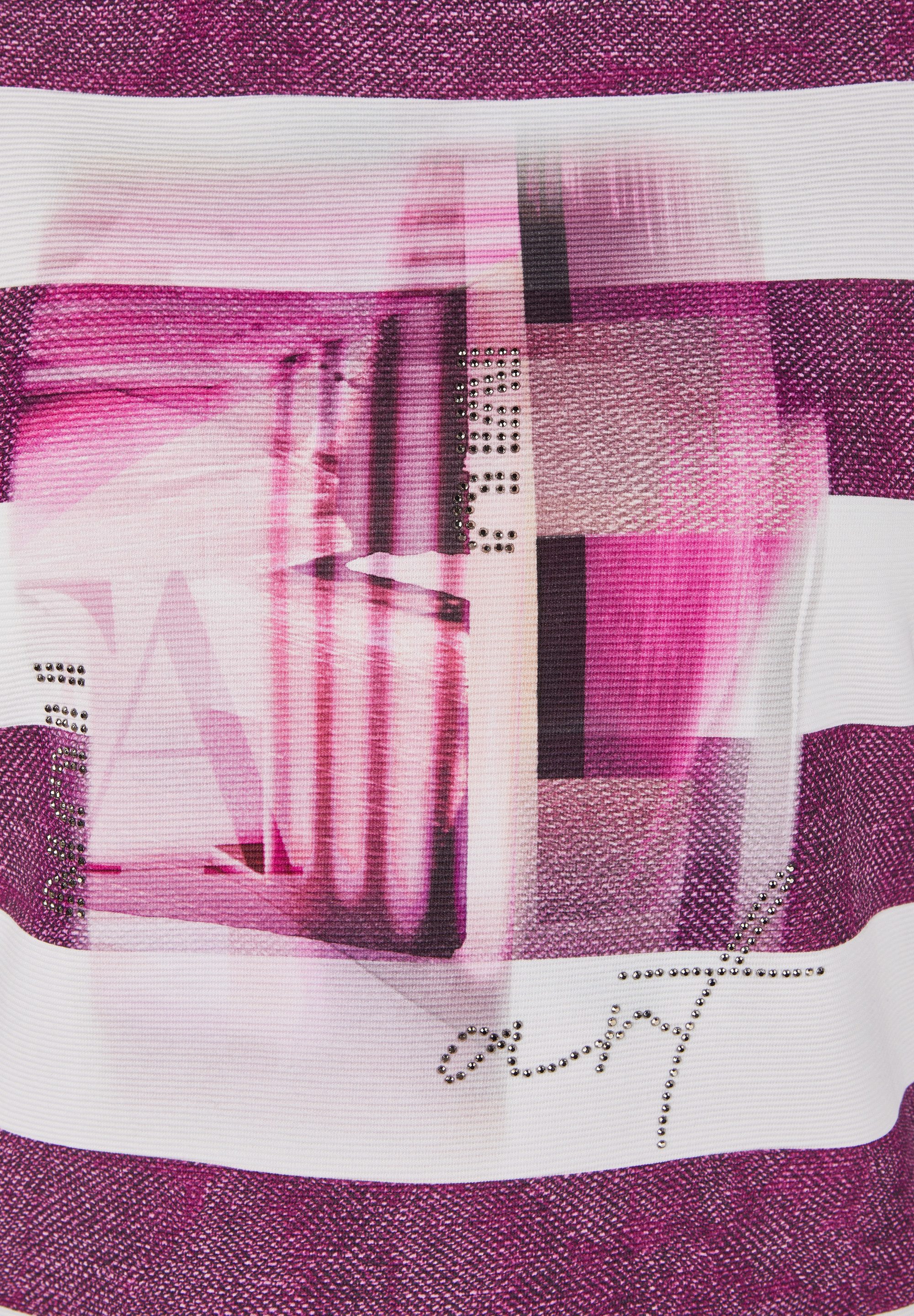 Rabe Shirt met 3/4 mouwen in streepdesign en met print