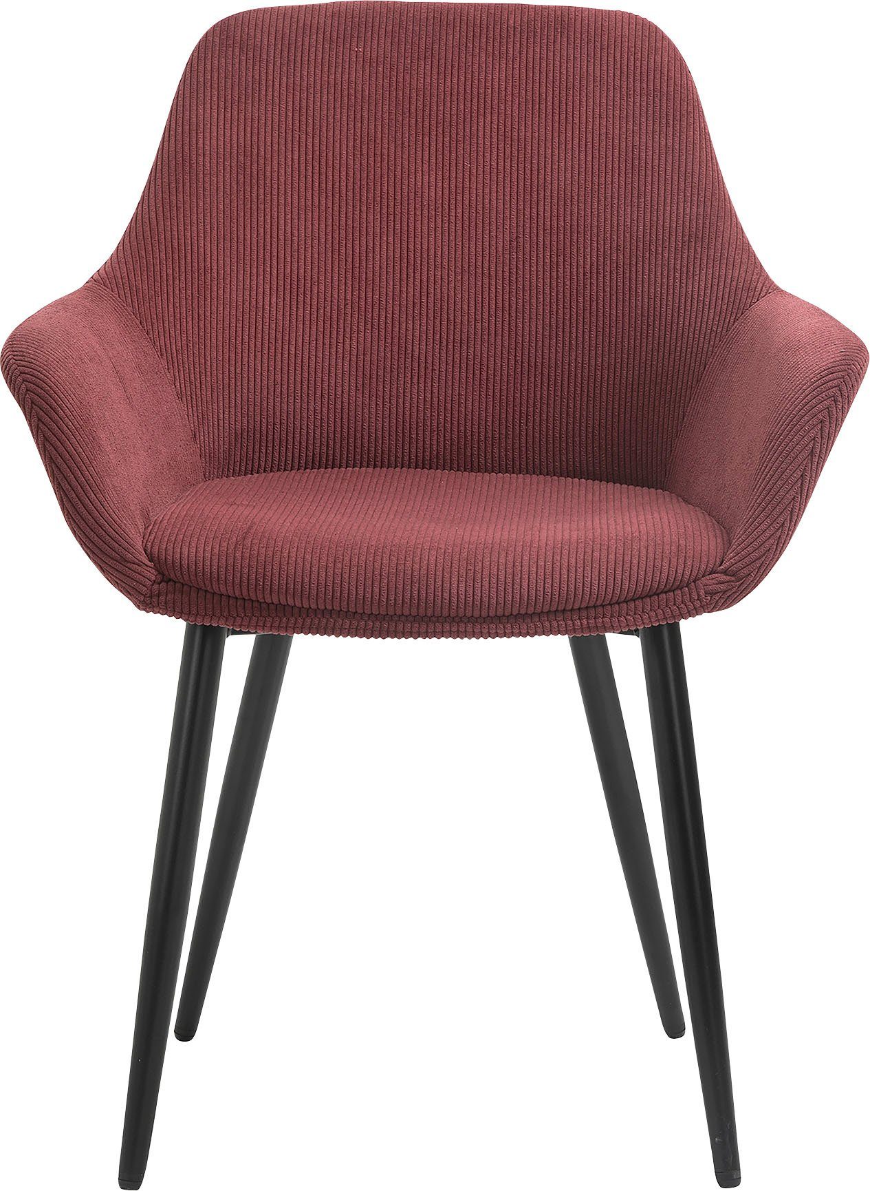 SalesFever Stoel met armleuningen Bekleding in corduroy-look (set, 2 stuks)