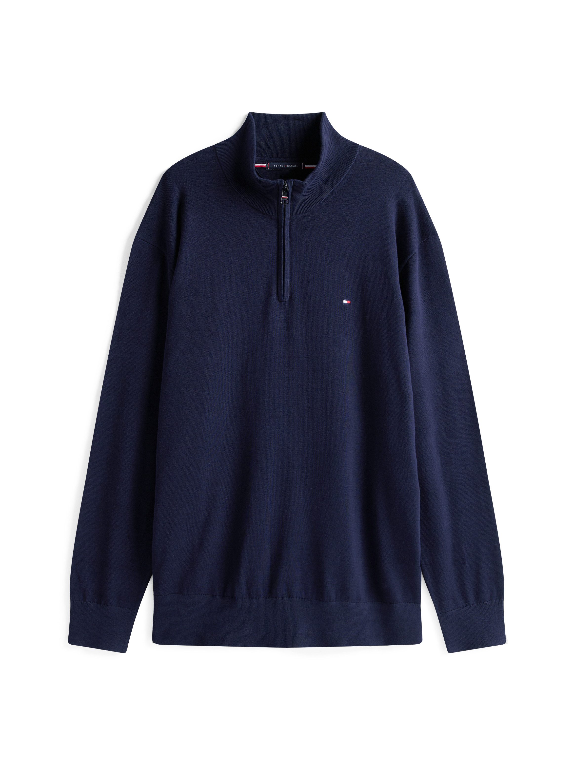 Tommy Hilfiger Trui met staande kraag BT-ESSENTIAL COTTON ZIP MOCK-B