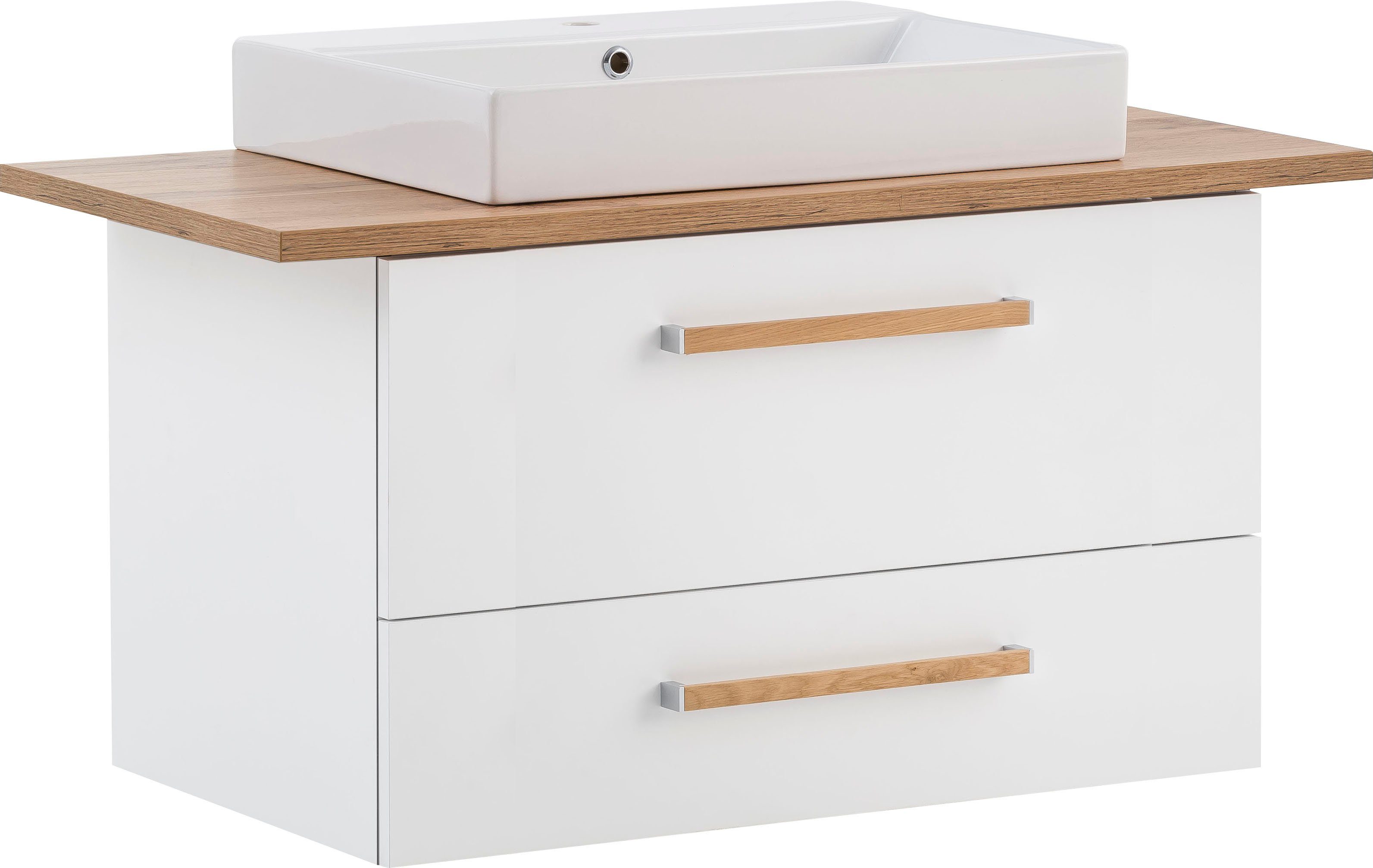 Schildmeyer Wastafelonderkast Duo 100 cm breed wastafelmeubels wit