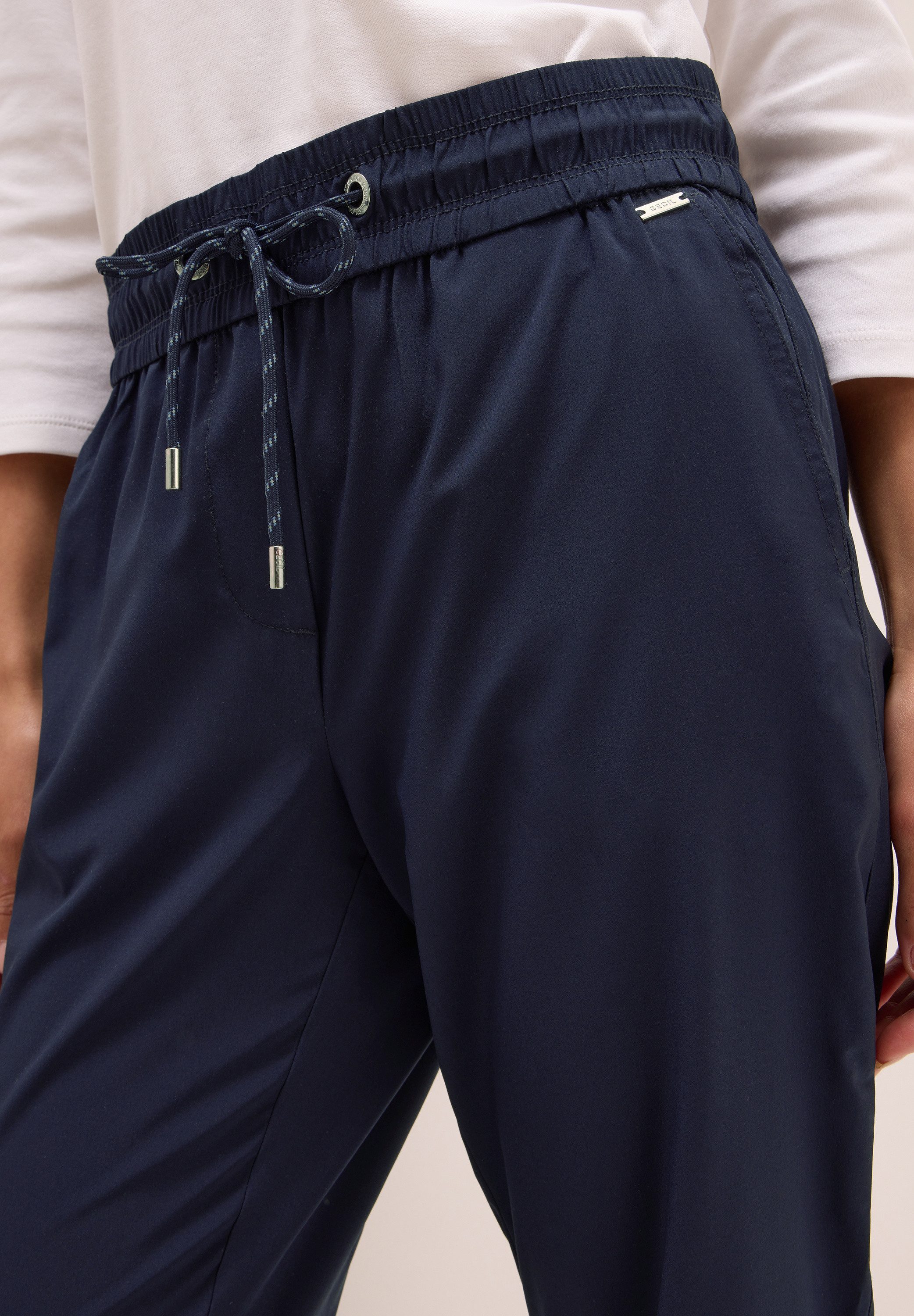 Cecil Stoffen broek Style Tracey Light met elastische band en rijgkoord