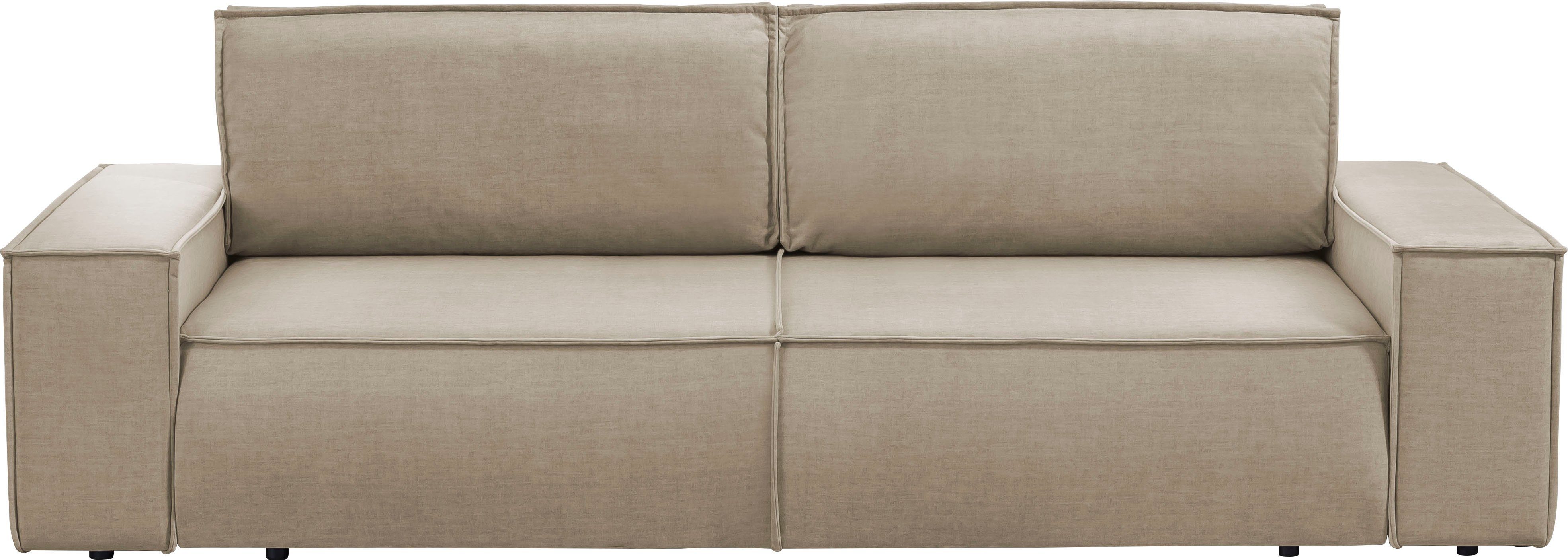 Home affaire 3-zitsbank SHERWOOD slaapbank (257 cm) ribfluweel, velours, vintage lederlook