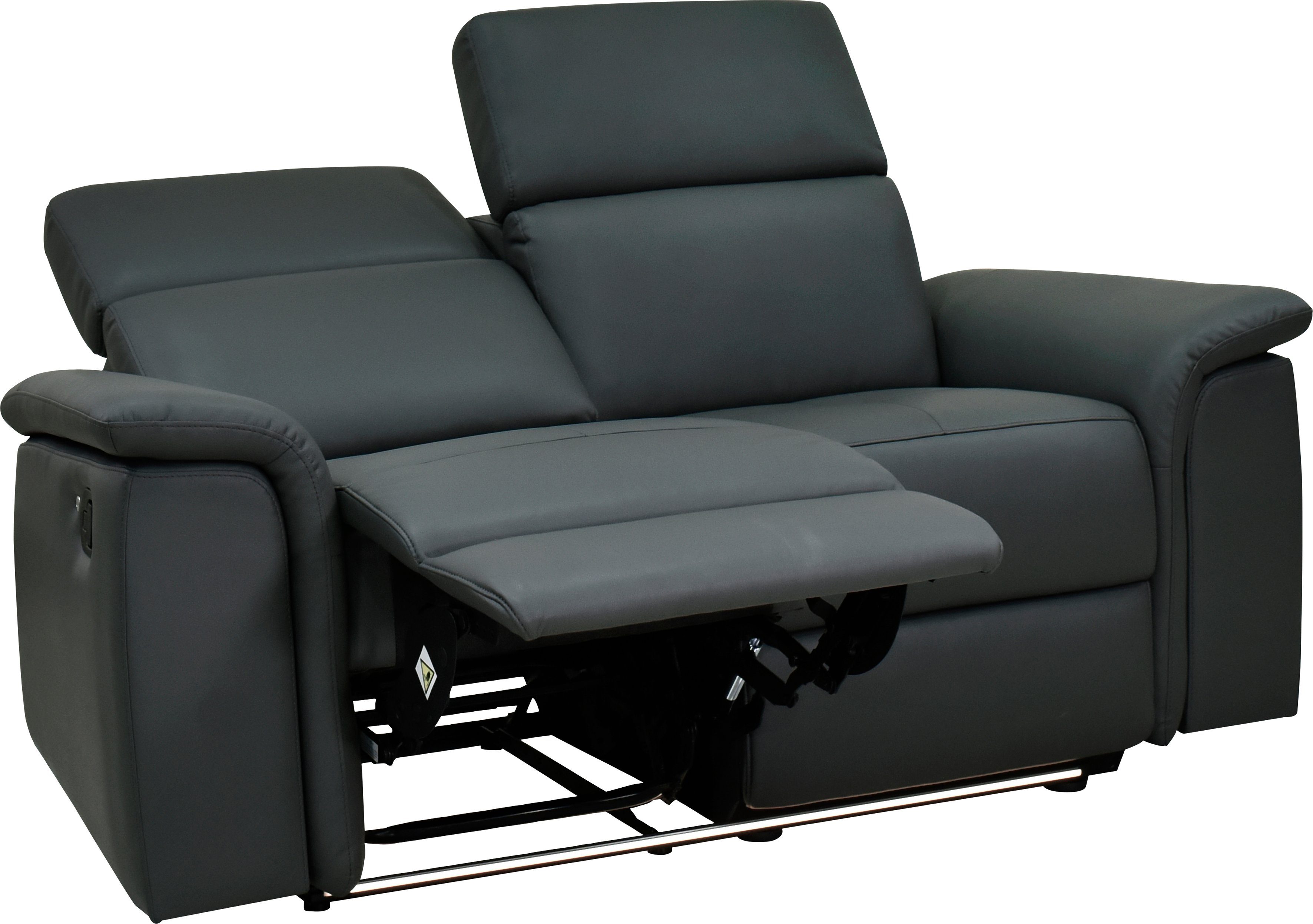 Places of Style 2-zitsbank Pareli 172 cm, handmatige en elektrische relaxfunctie USB, hoofdsteunverstelling, LED, in echt leer, kunstleer, web